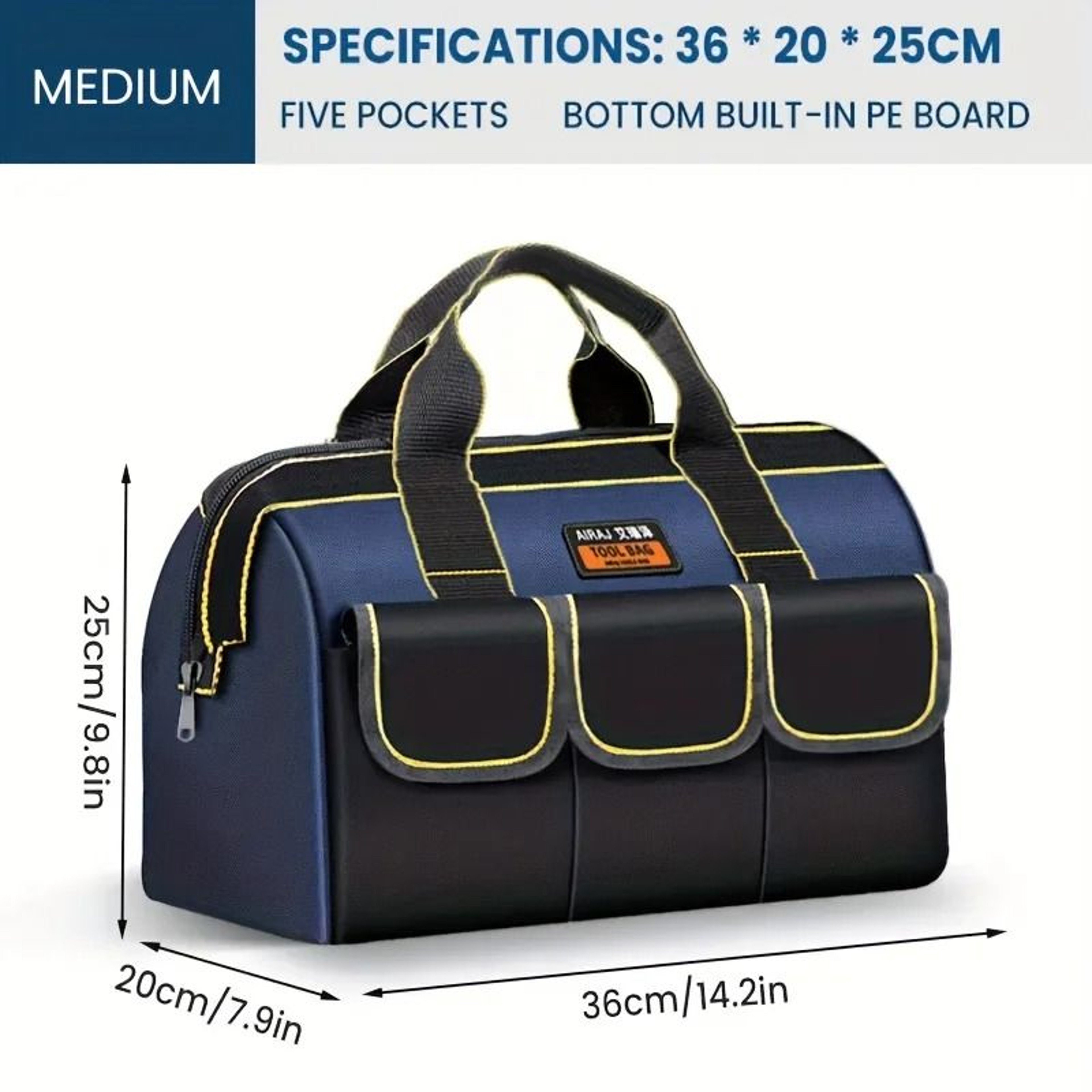 AIRAJ Heavy Duty Waterproof Tool Bag With Large Capacity 4