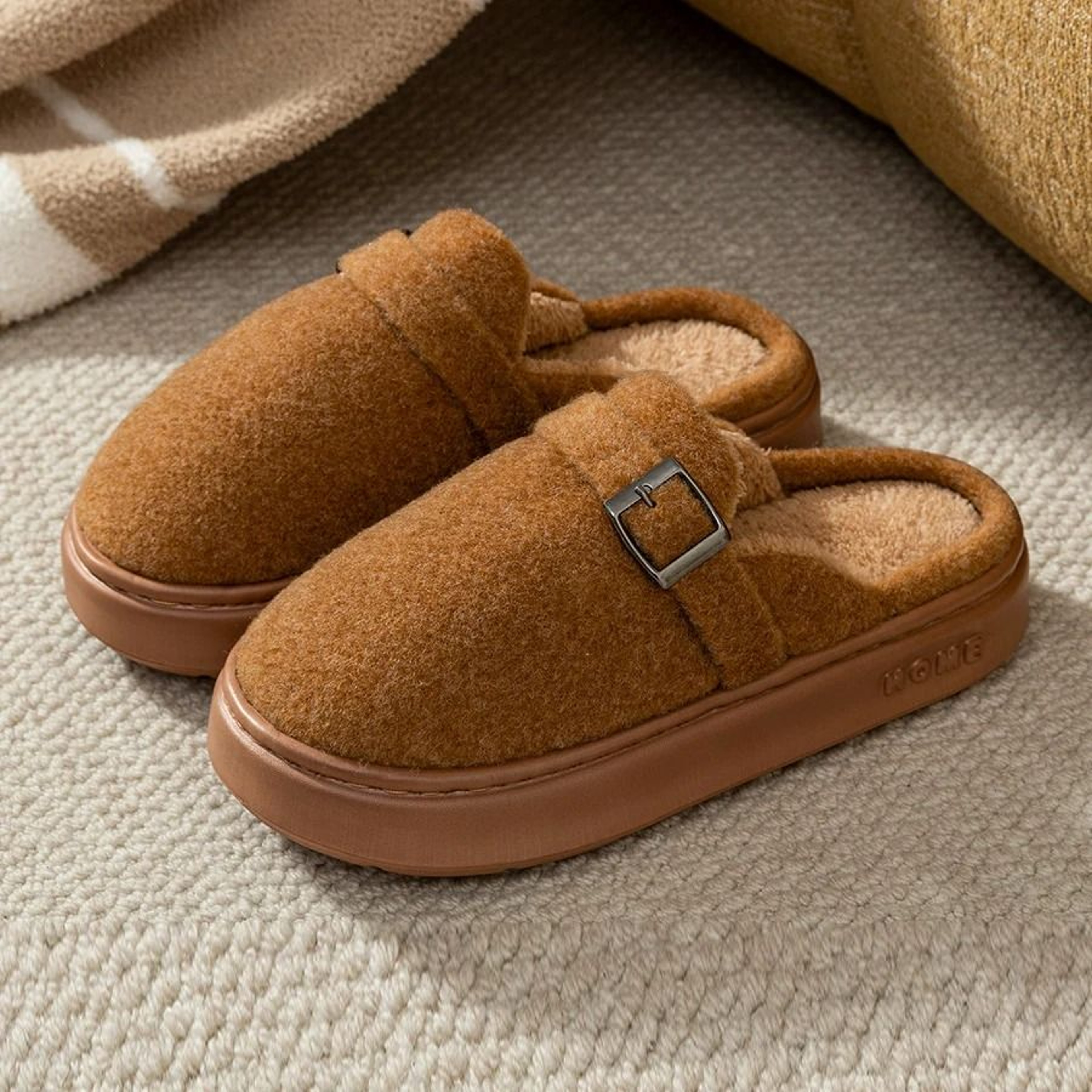 Winter Warm Indoor Outdoor Slippers For Women Soft Sole Non Slip Home Shoes 2