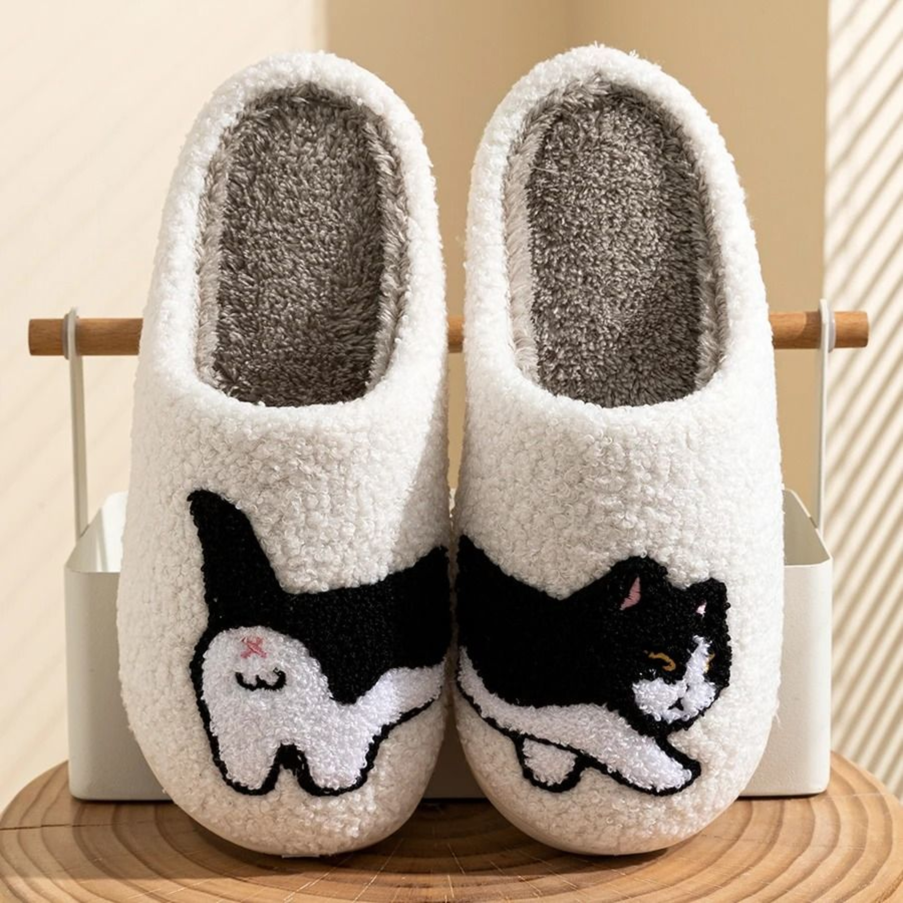 Winter Cute Cat Slippers For Women Warm Soft Sole Indoor Home Shoes 5