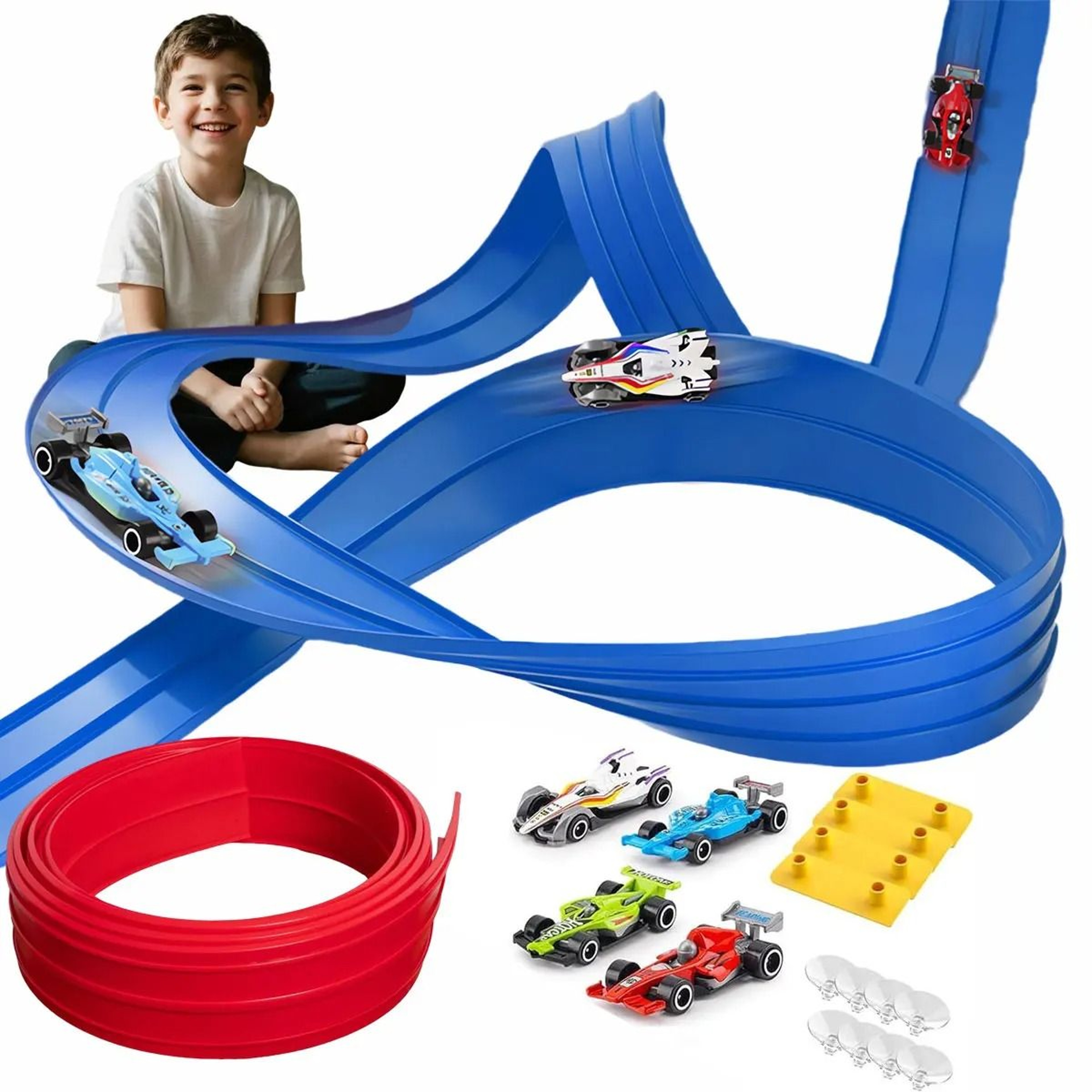 Flexible Racing Track Toy With Mini Car DIY Rail Playset For Kids 13
