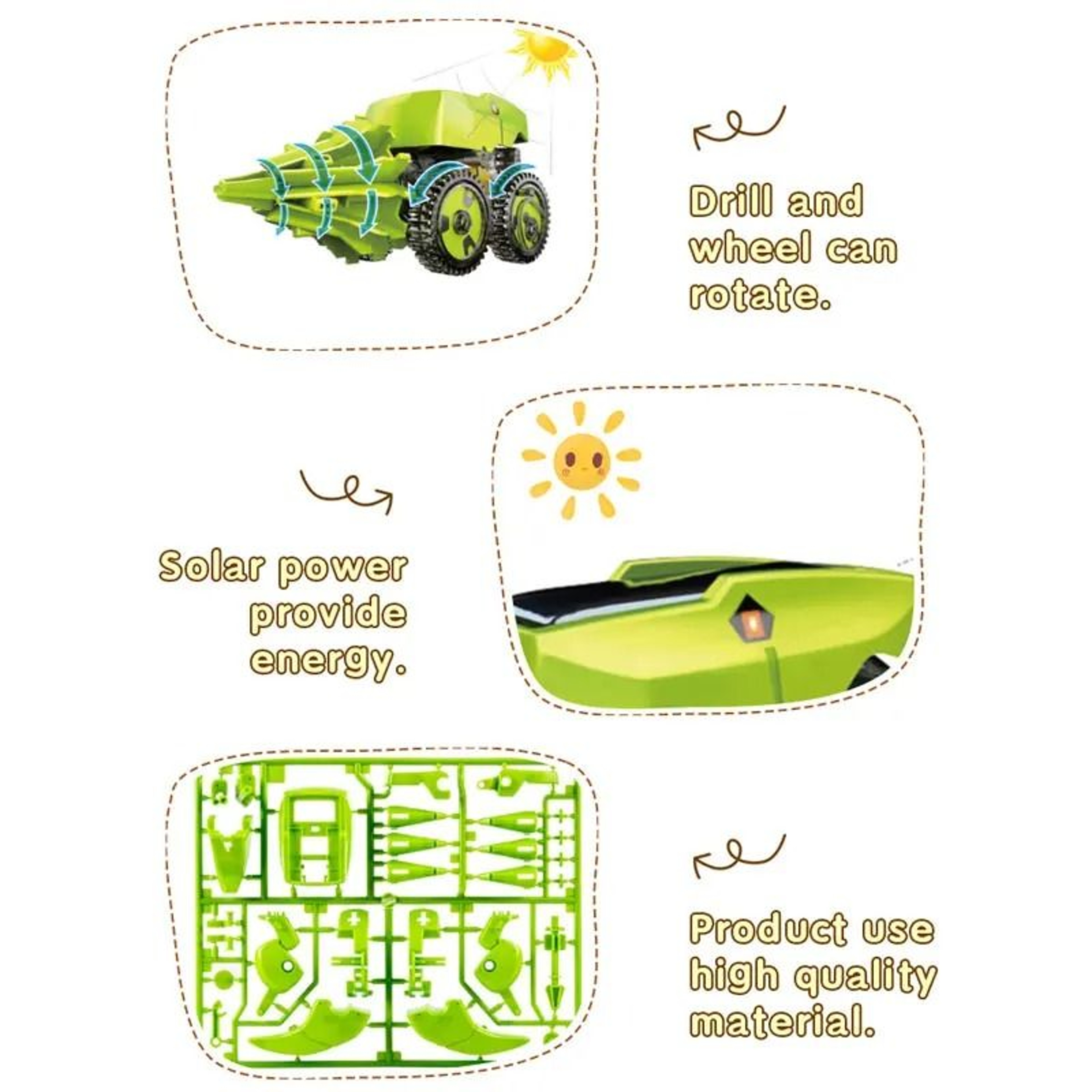 Kids Dinosaur Solar Powered STEM DIY Robot Car Toy 0