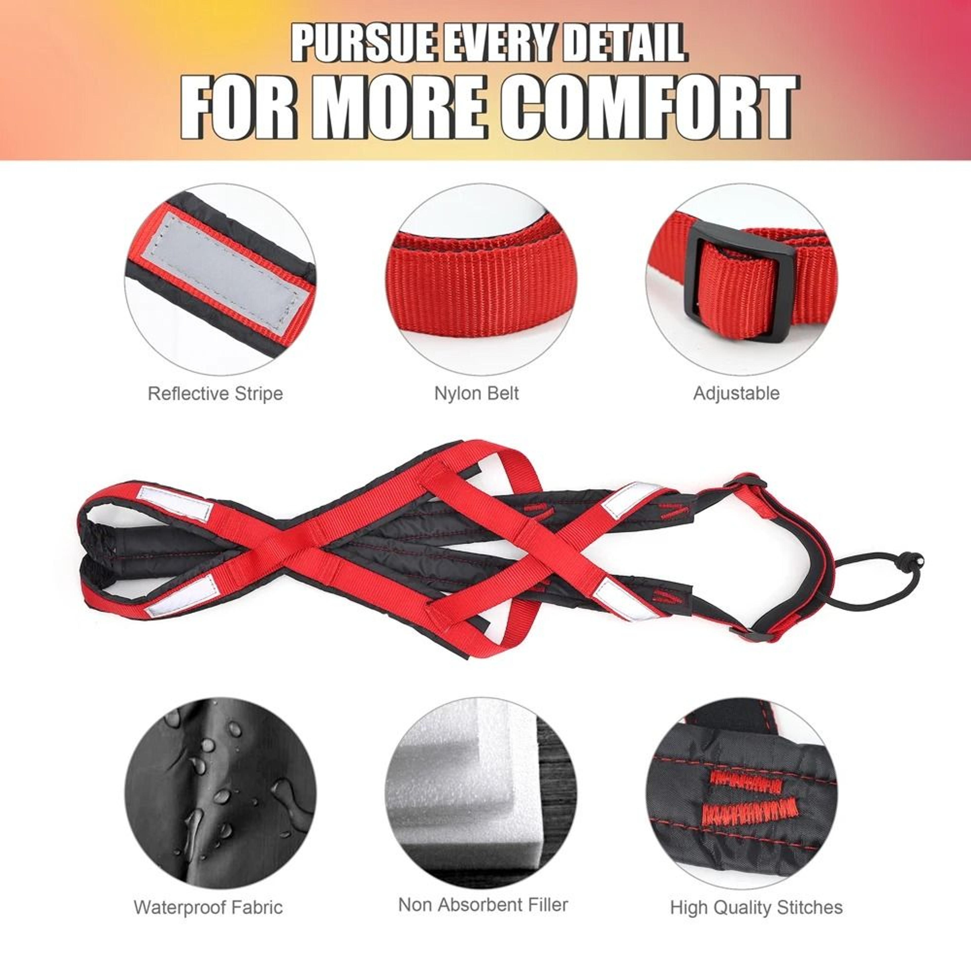 Waterproof Reflective Dog Sledding Harness Weight Pulling Vest 6