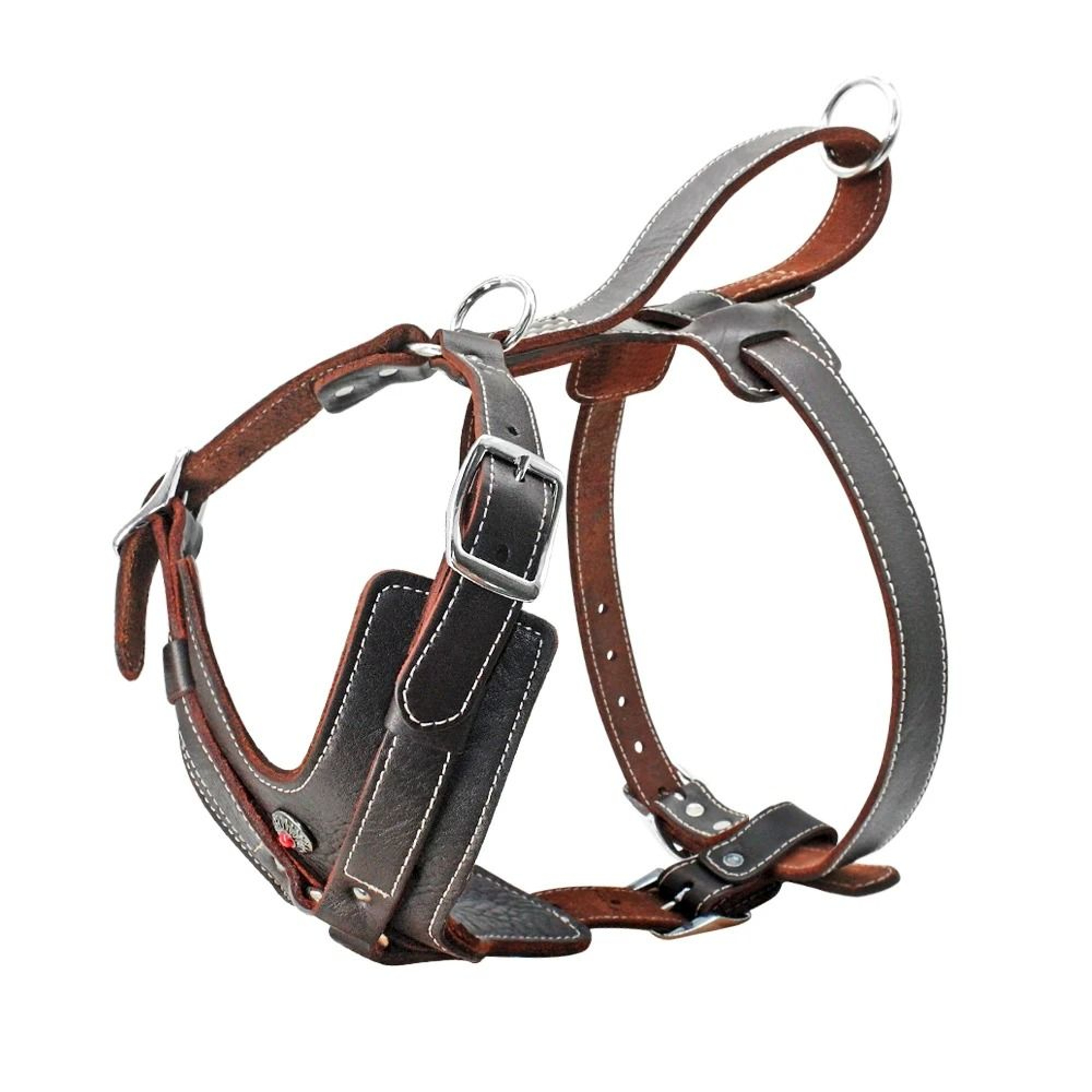 Durable Leather Dog Training Harness With Control Handle For Large Dogs 3