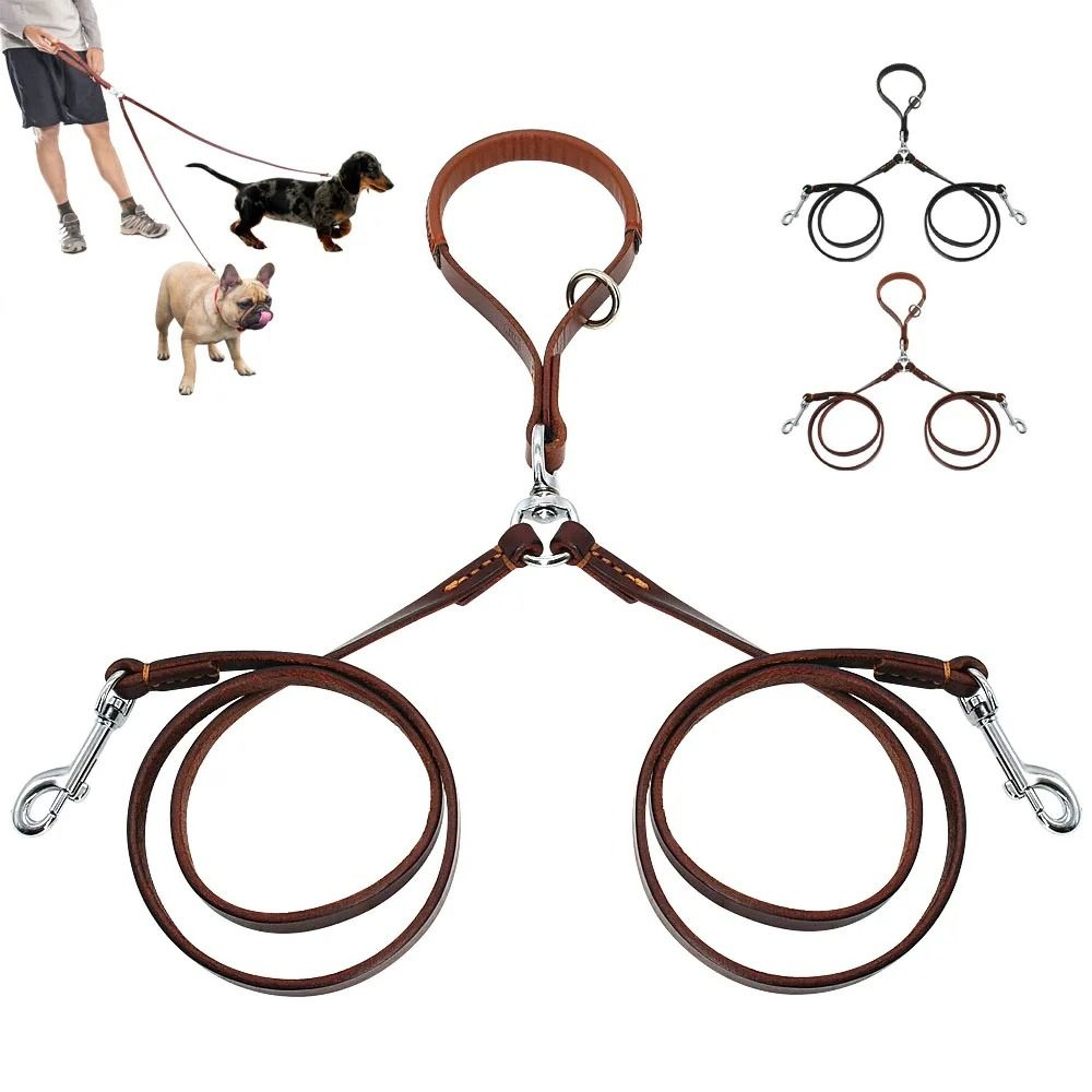 Two Way No Tangle Double Dog Leash For Walking And Training 5