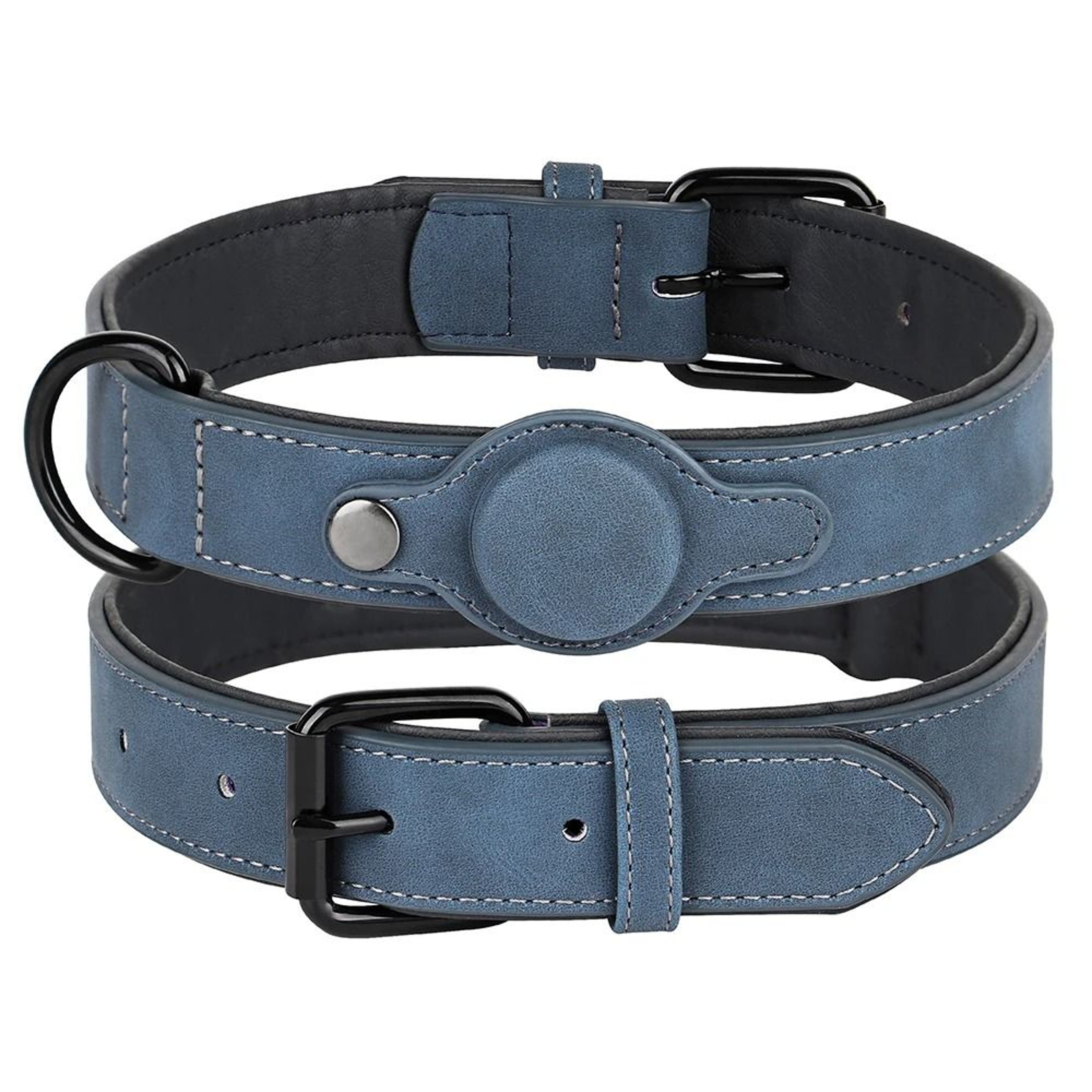 Adjustable PU Leather Dog Collar With Anti Lost Tag For Small And Medium Dogs 3