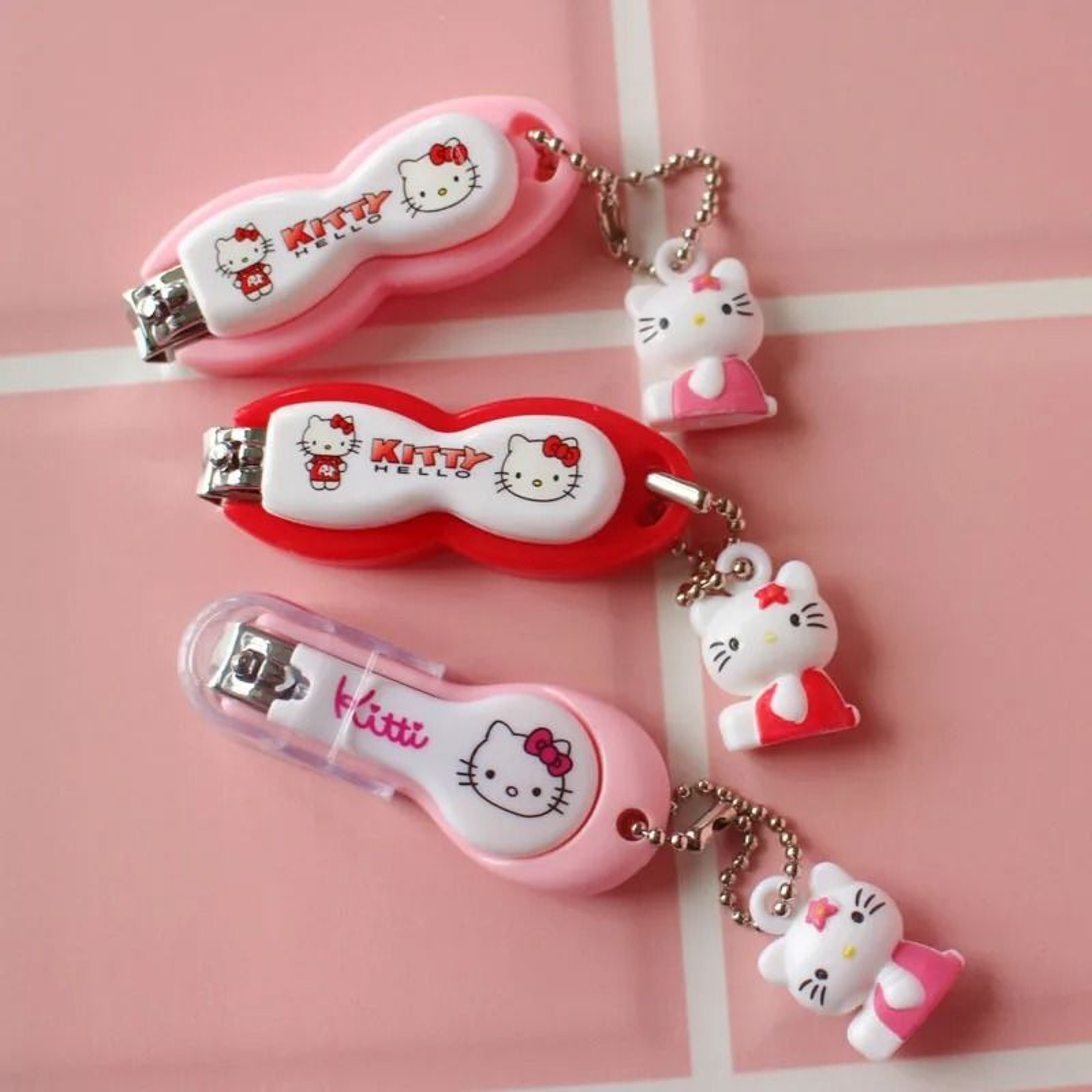 Hello Kitty Cute Nail Clipper With Keychain Portable Cartoon Nail Trimming Tool 0