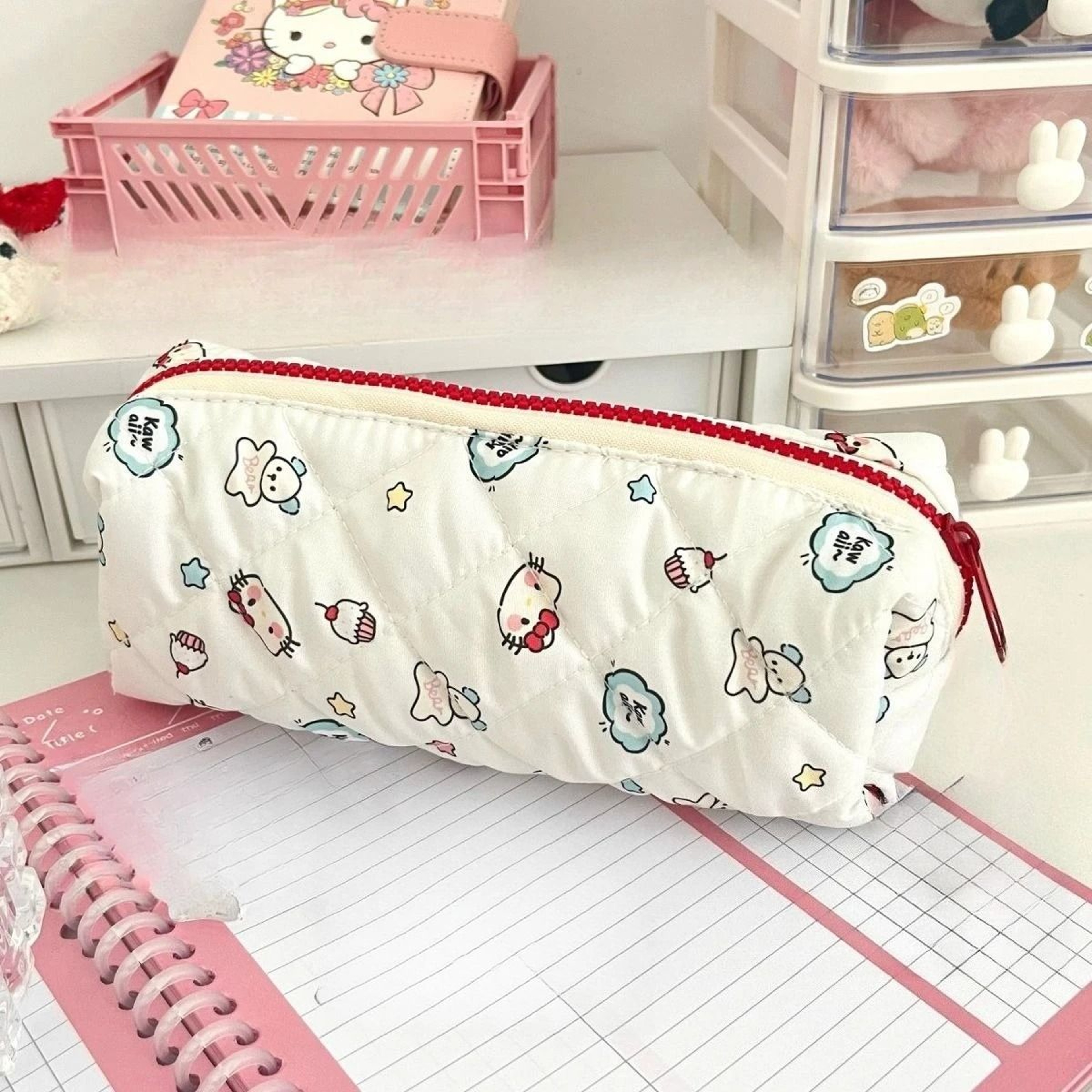 Hello Kitty Large Capacity Cute Cartoon Makeup And Stationery Storage Bag 2