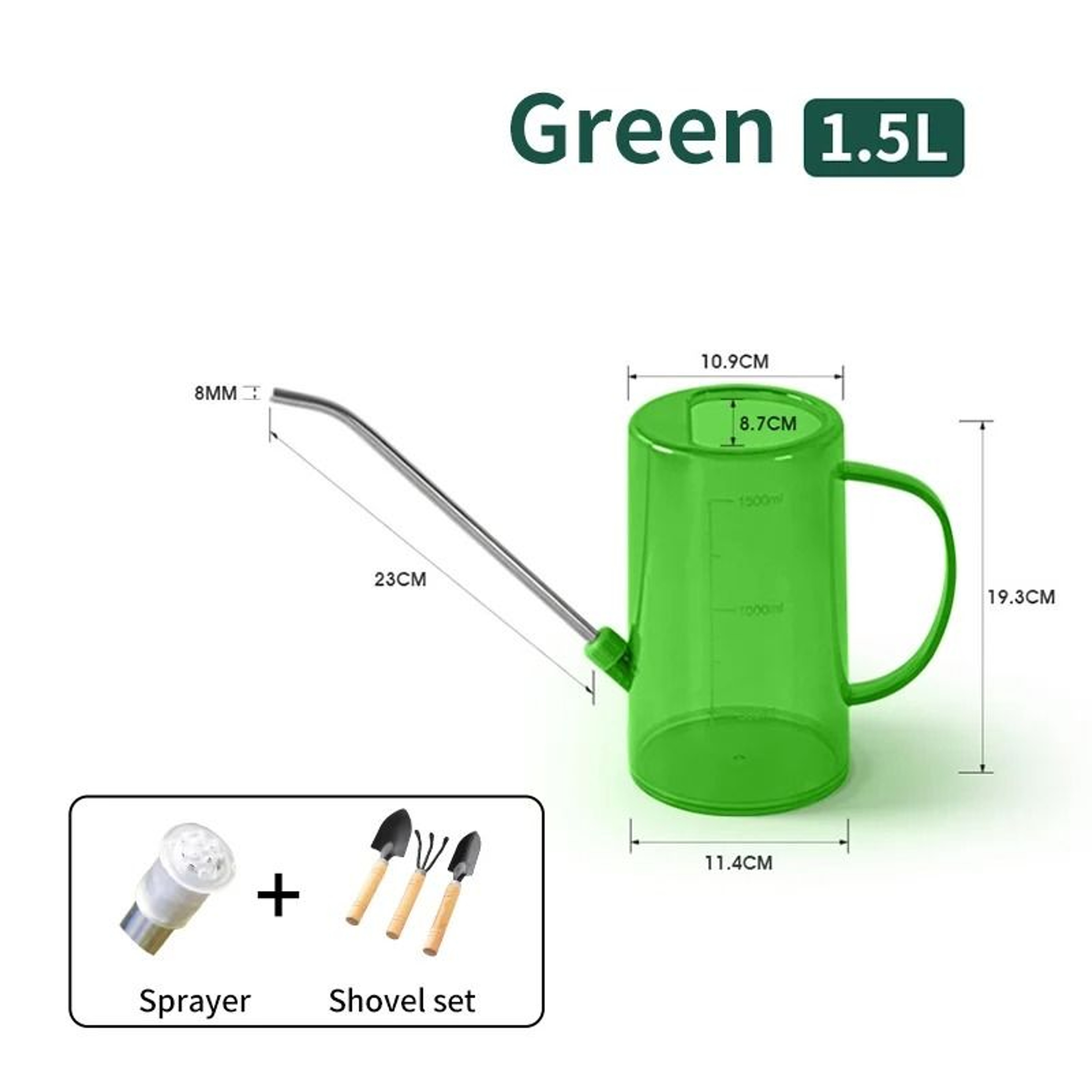 Long Spout Watering Can With Garden Shovel Set For Indoor And Outdoor Plants 0