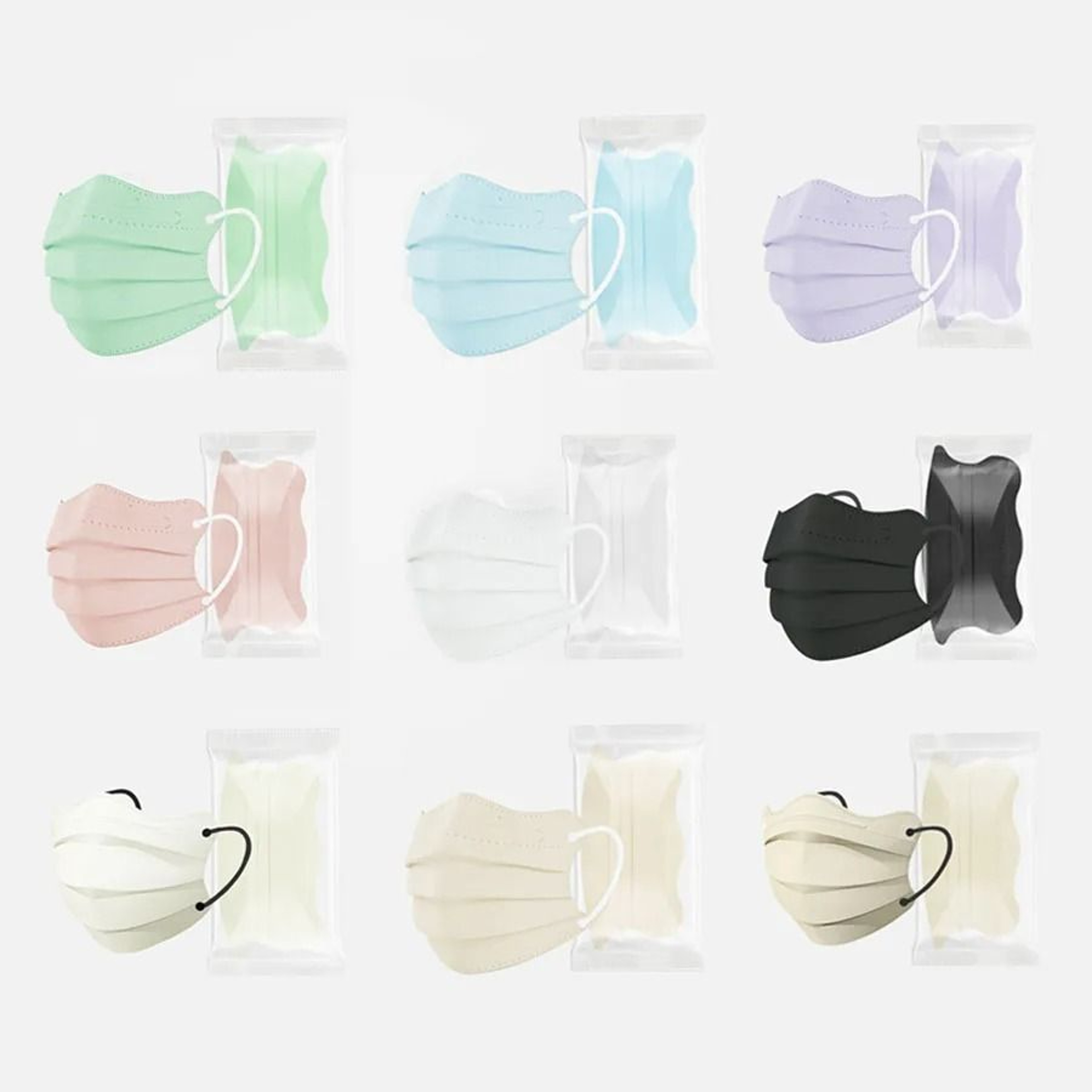Butterfly Shaped Disposable Face Masks Pink 3 Layer Protective Masks For Women 11