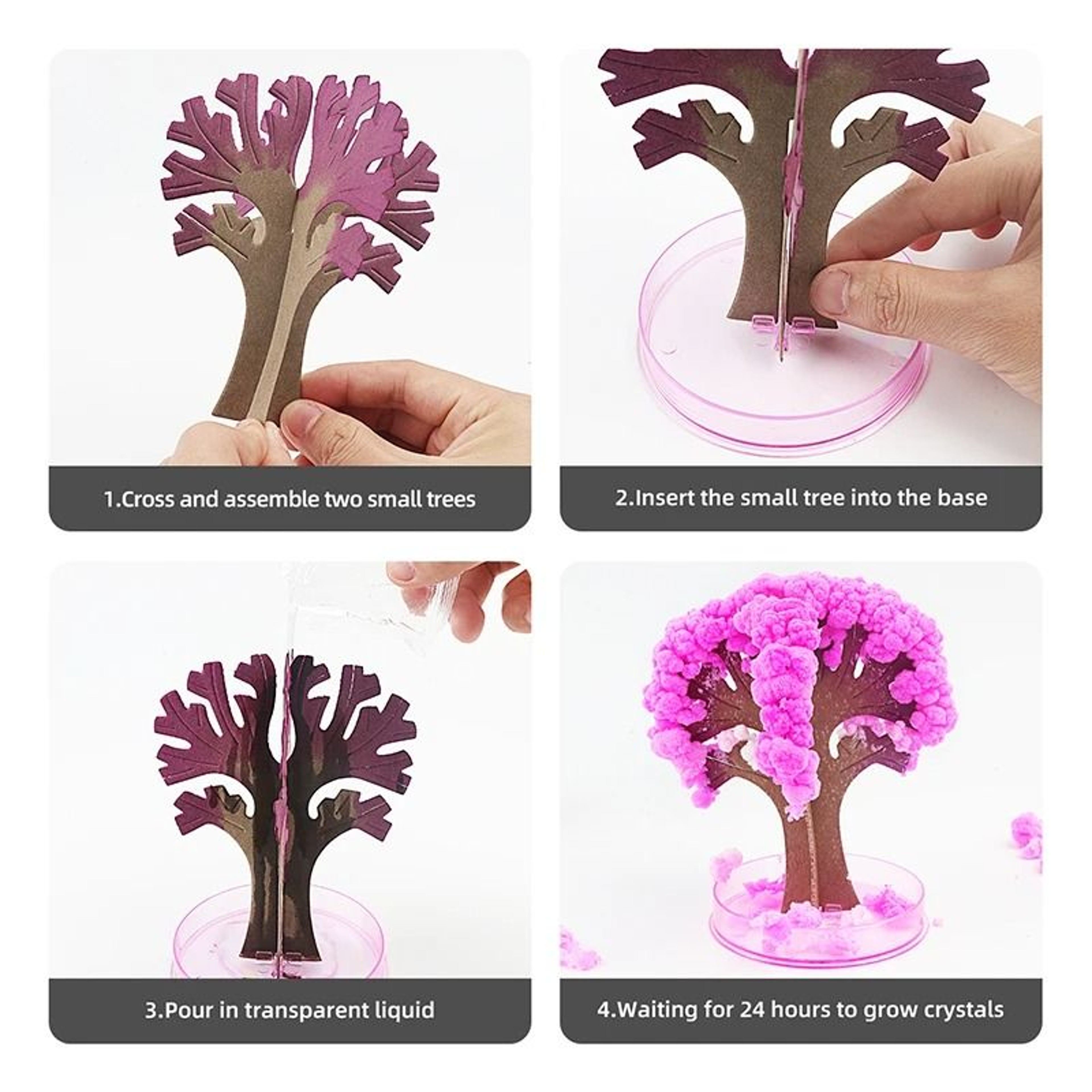 Magic Crystal Growing Christmas Tree Science Experiment Toy For Kids 12