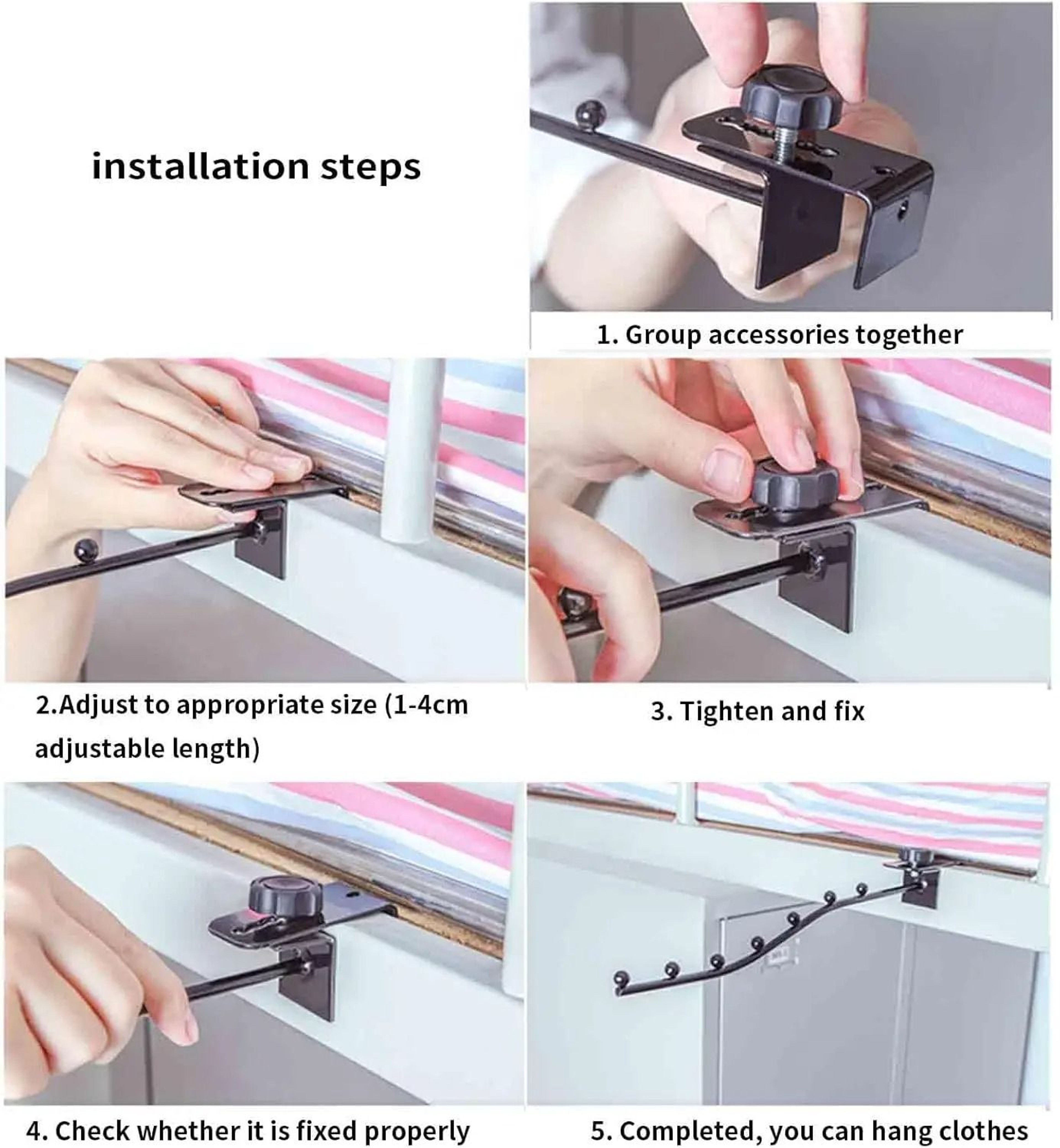Wall Mounted Clothes Hanger Space Saving Foldable Drying Rack Organizer 3