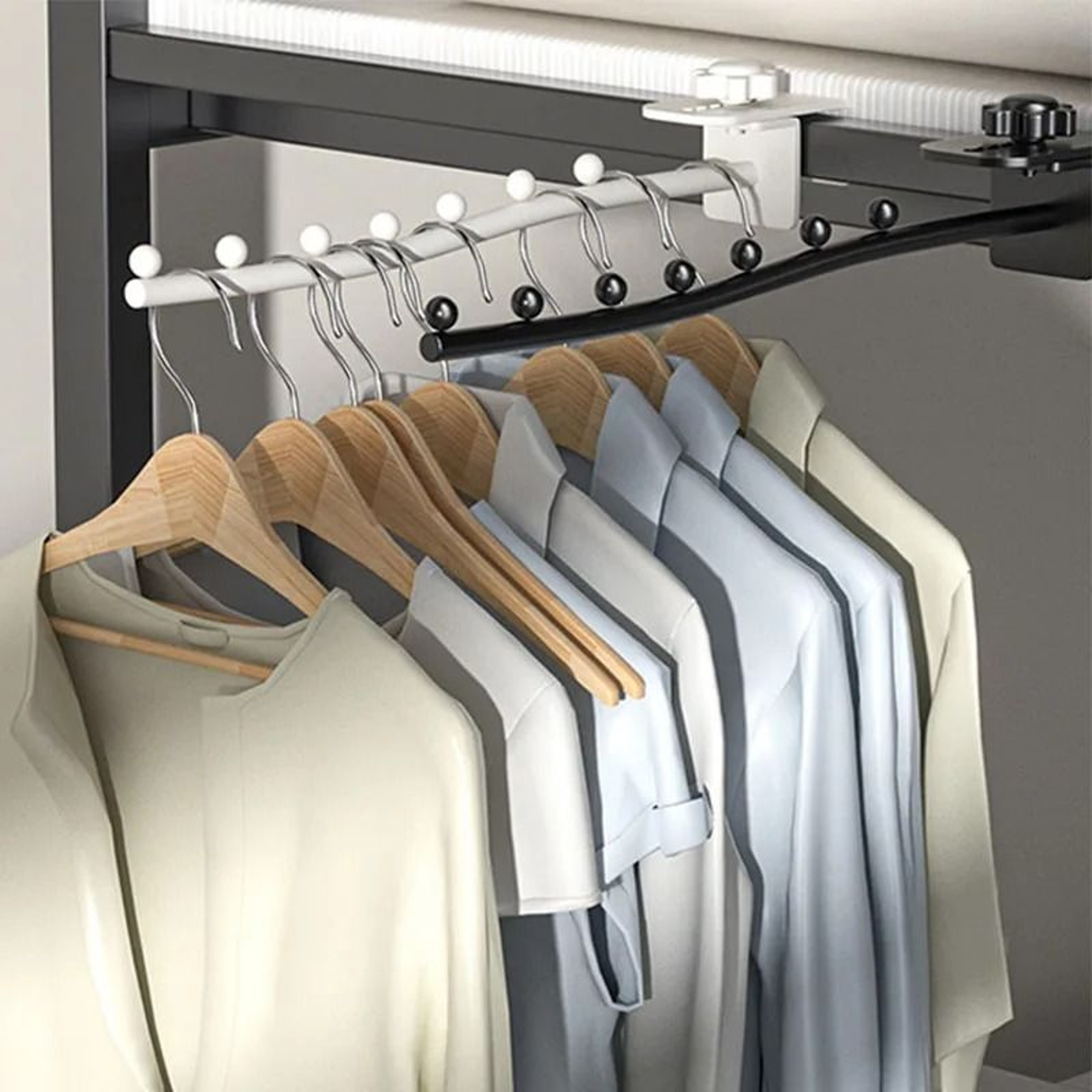 Wall Mounted Clothes Hanger Space Saving Foldable Drying Rack Organizer 8