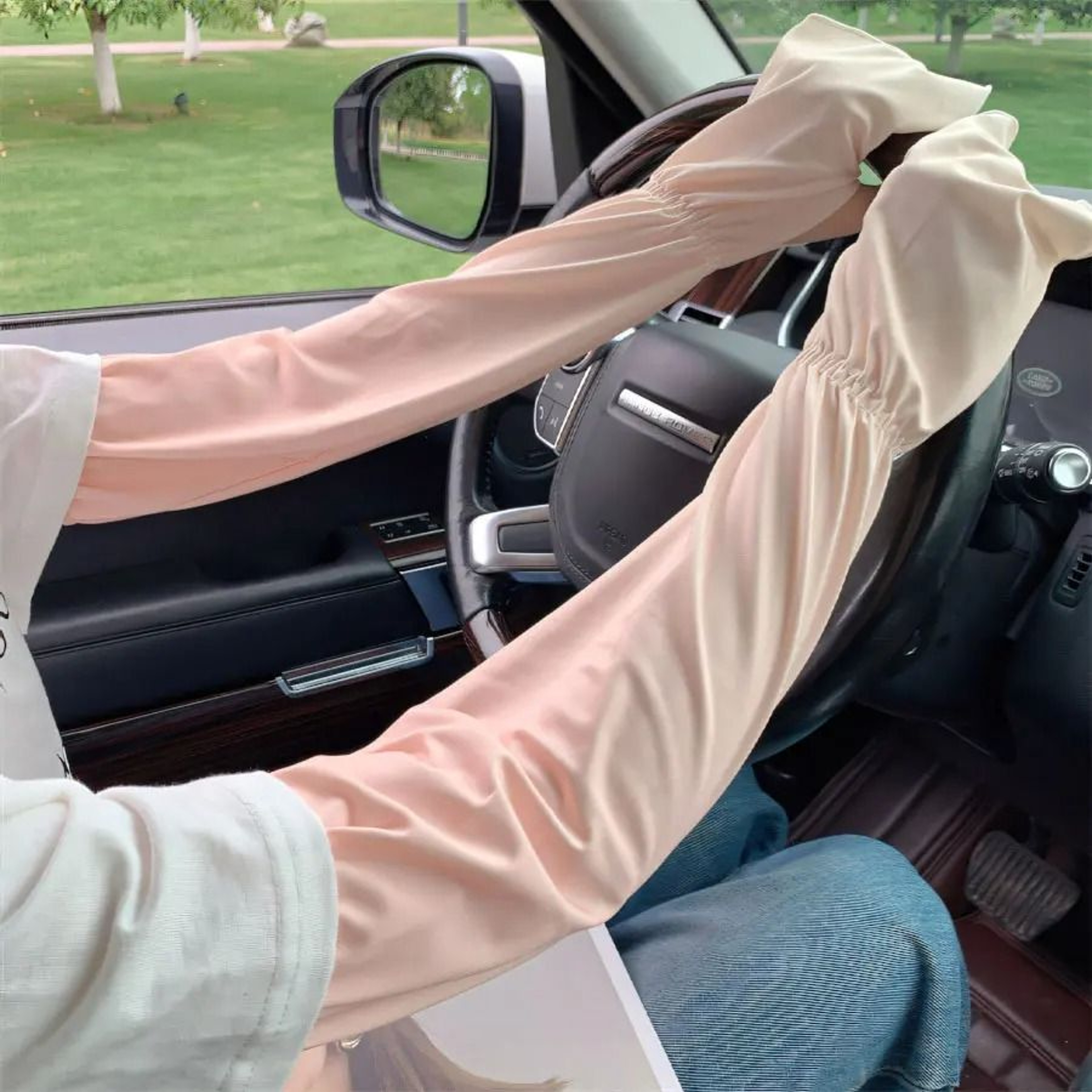 Cooling UV Protection Fingerless Arm Sleeves With Adjustable Gloves For Outdoor Use 1