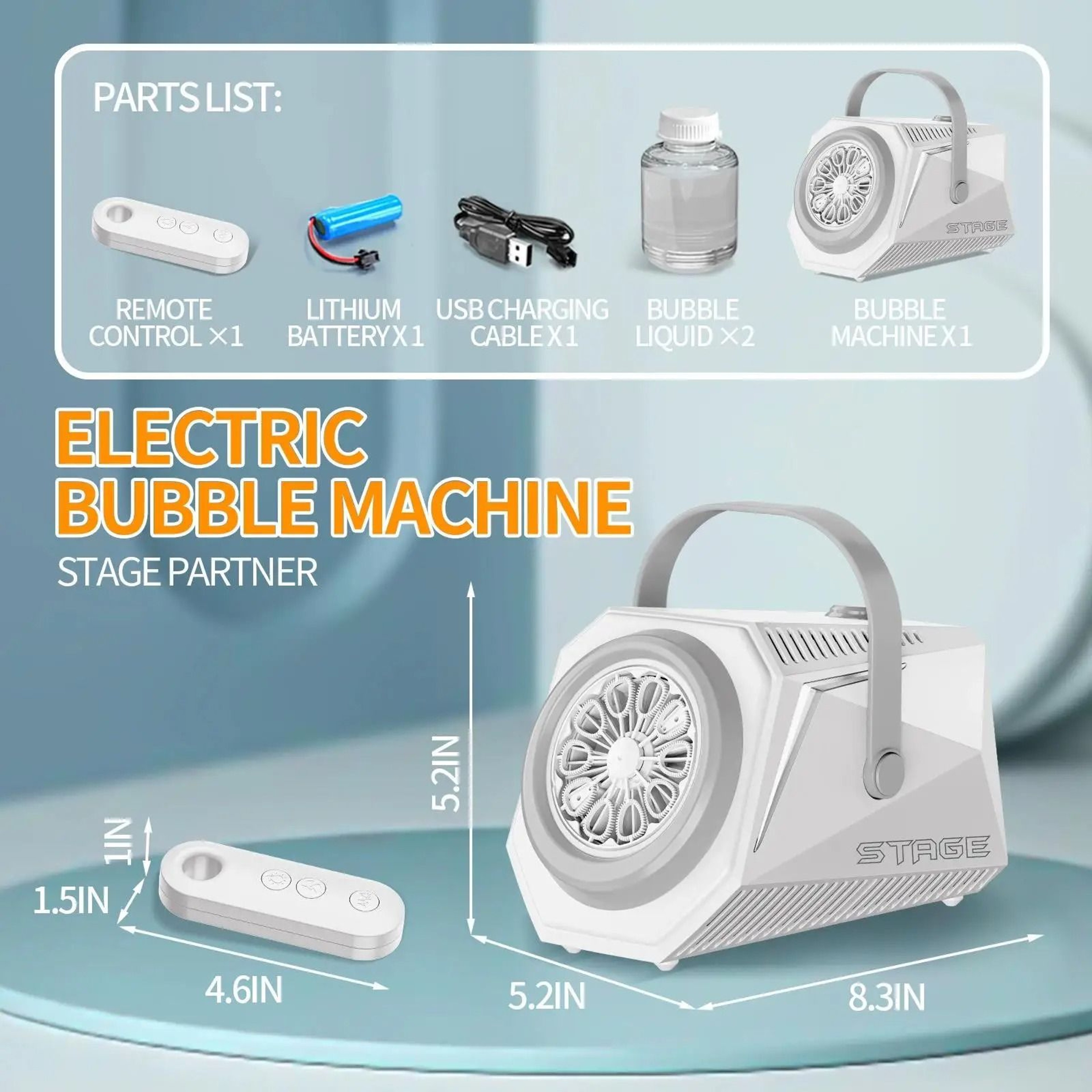 Electric Bubble Machine With Remote Control Outdoor Bubble Blower For Kids 2