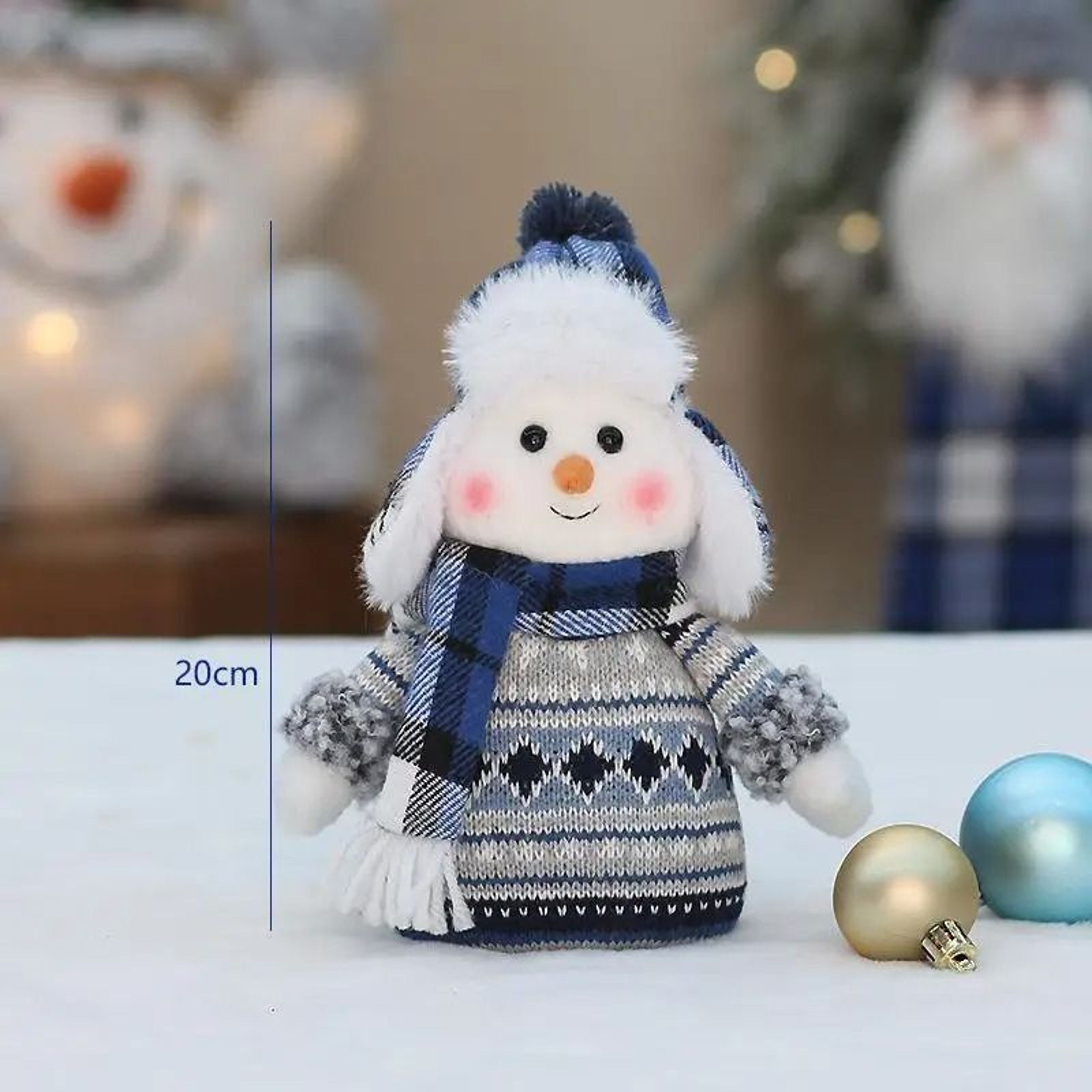 Cute Plush Snowman Toy Holiday Plush Decoration Winter Gift Doll 2