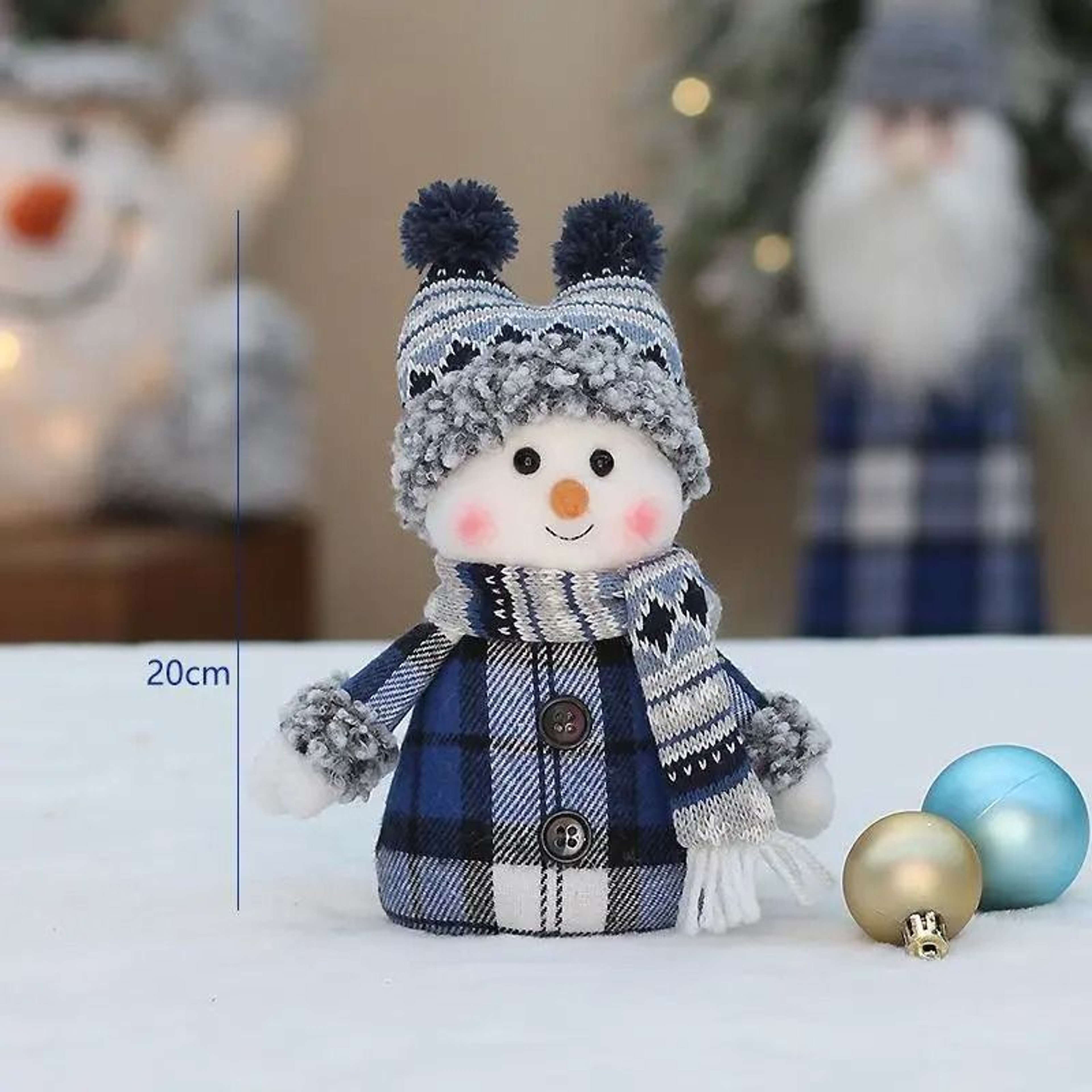 Cute Plush Snowman Toy Holiday Plush Decoration Winter Gift Doll 3