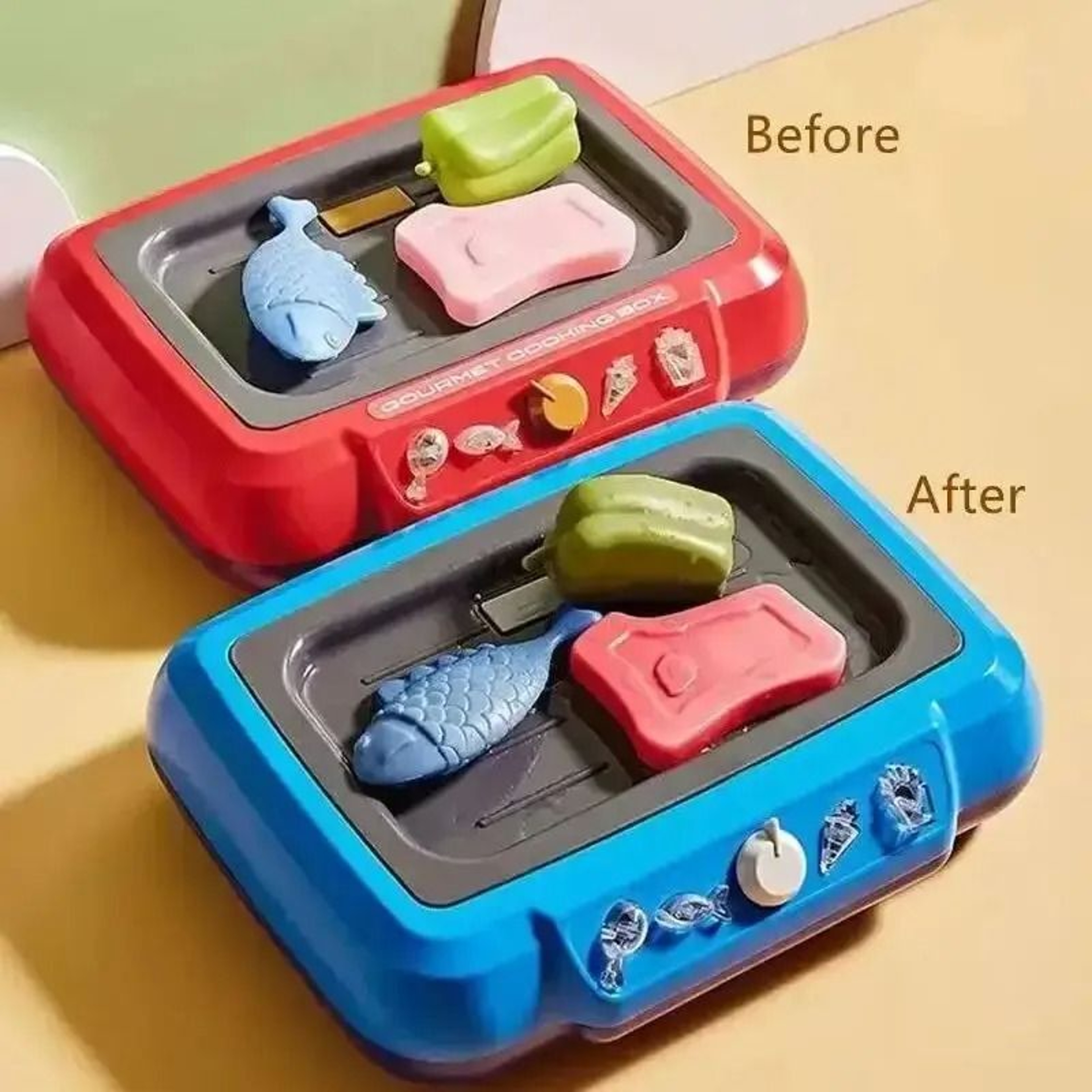 DIY Kids Kitchen Playset Pretend Cooking Toy With 20 Piece Food Set 0
