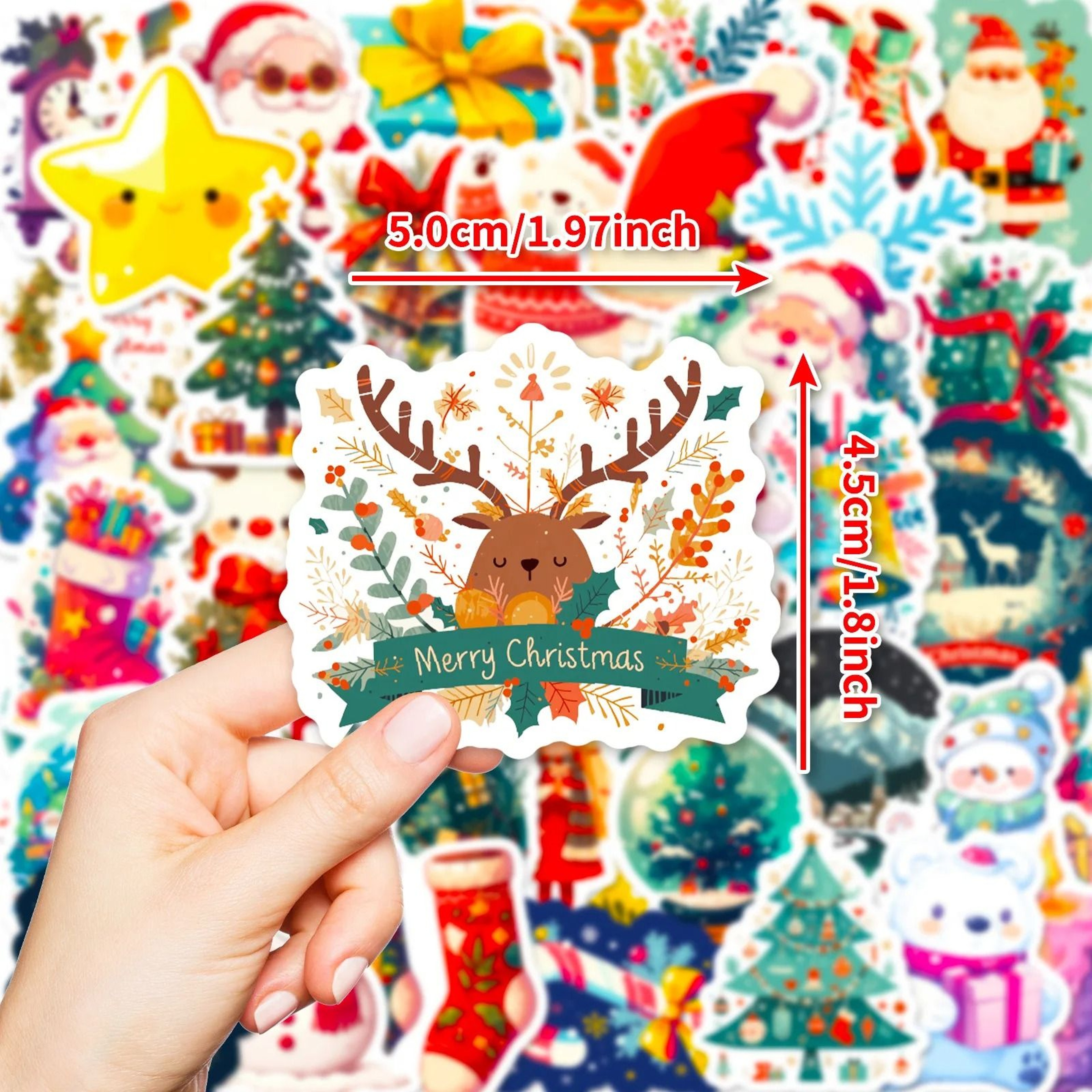 Cute Christmas And New Year Cartoon Stickers Pack 50pcs 6