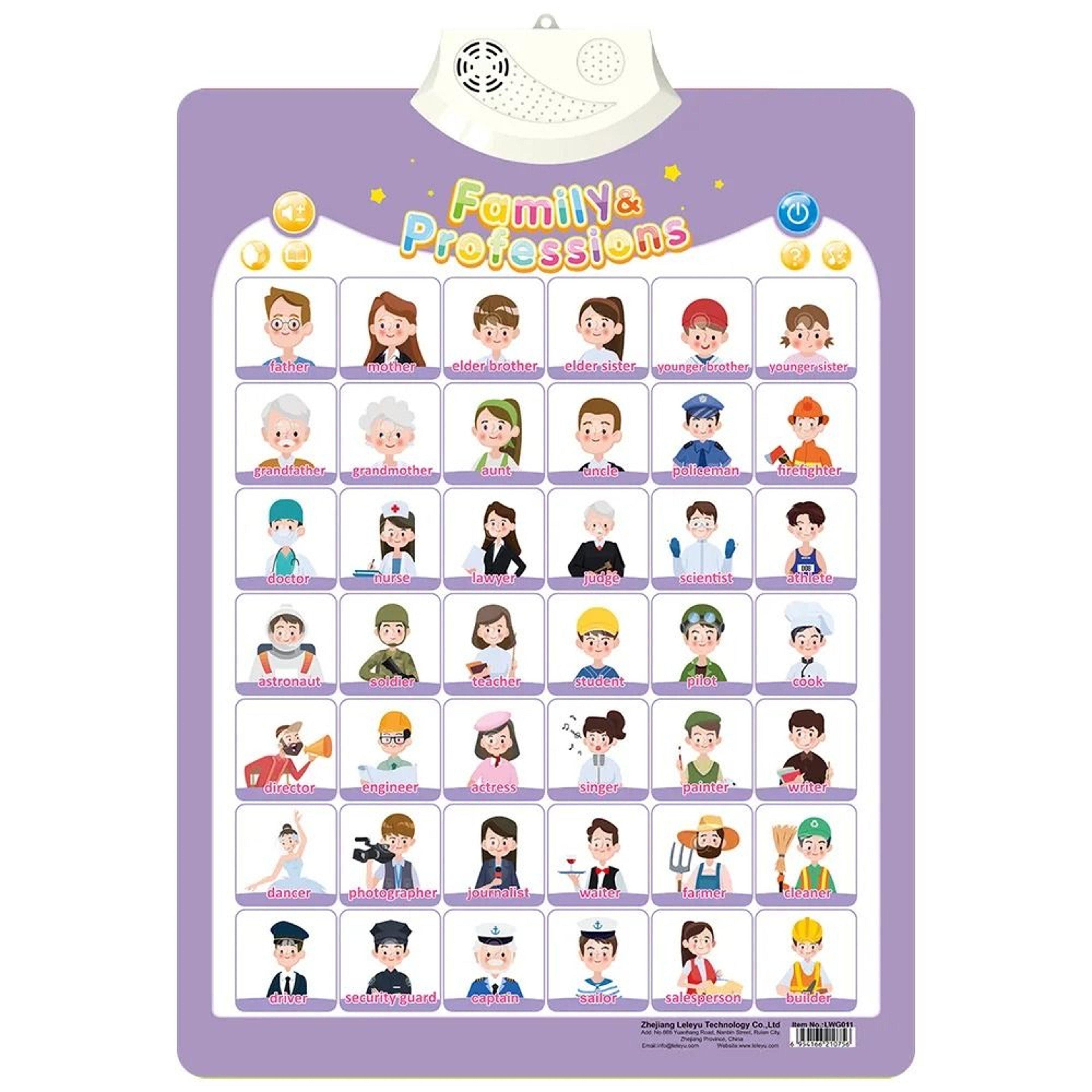 Electronic Alphabet Wall Chart Interactive ABC Learning Poster For Toddlers 3
