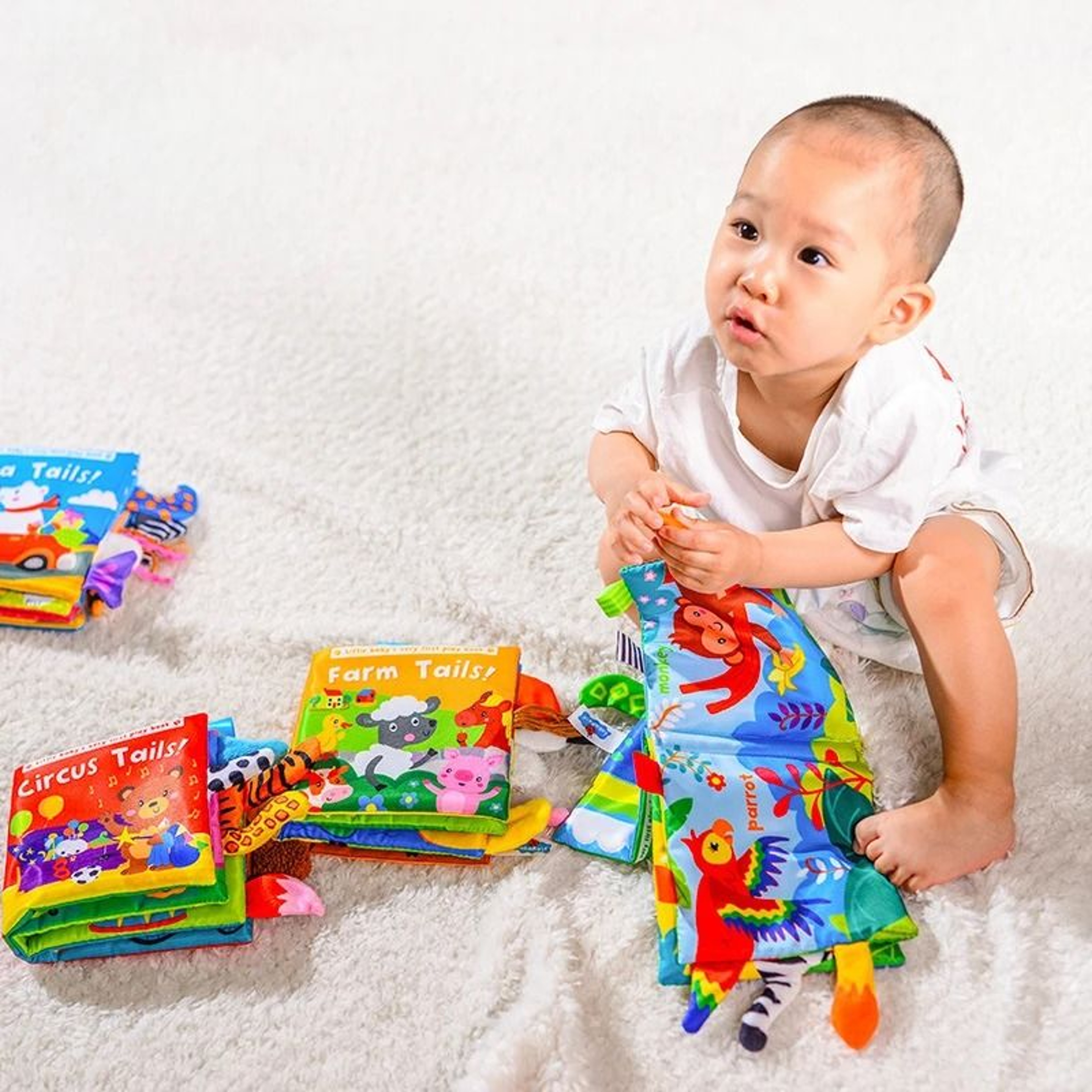 Baby Cloth Book Cartoon Animal Soft Sensory Learning Toy For Infants 13