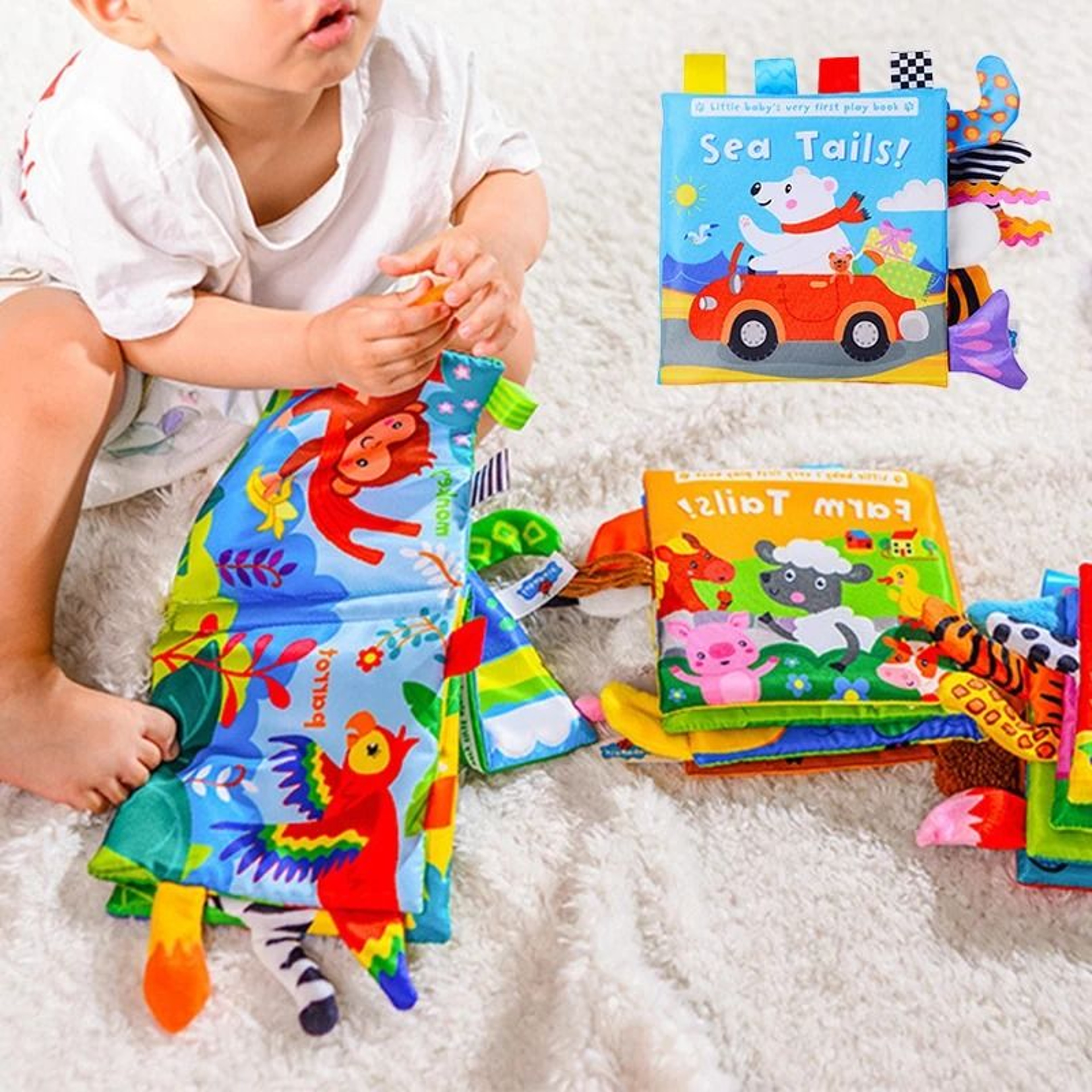 Baby Cloth Book Cartoon Animal Soft Sensory Learning Toy For Infants 16