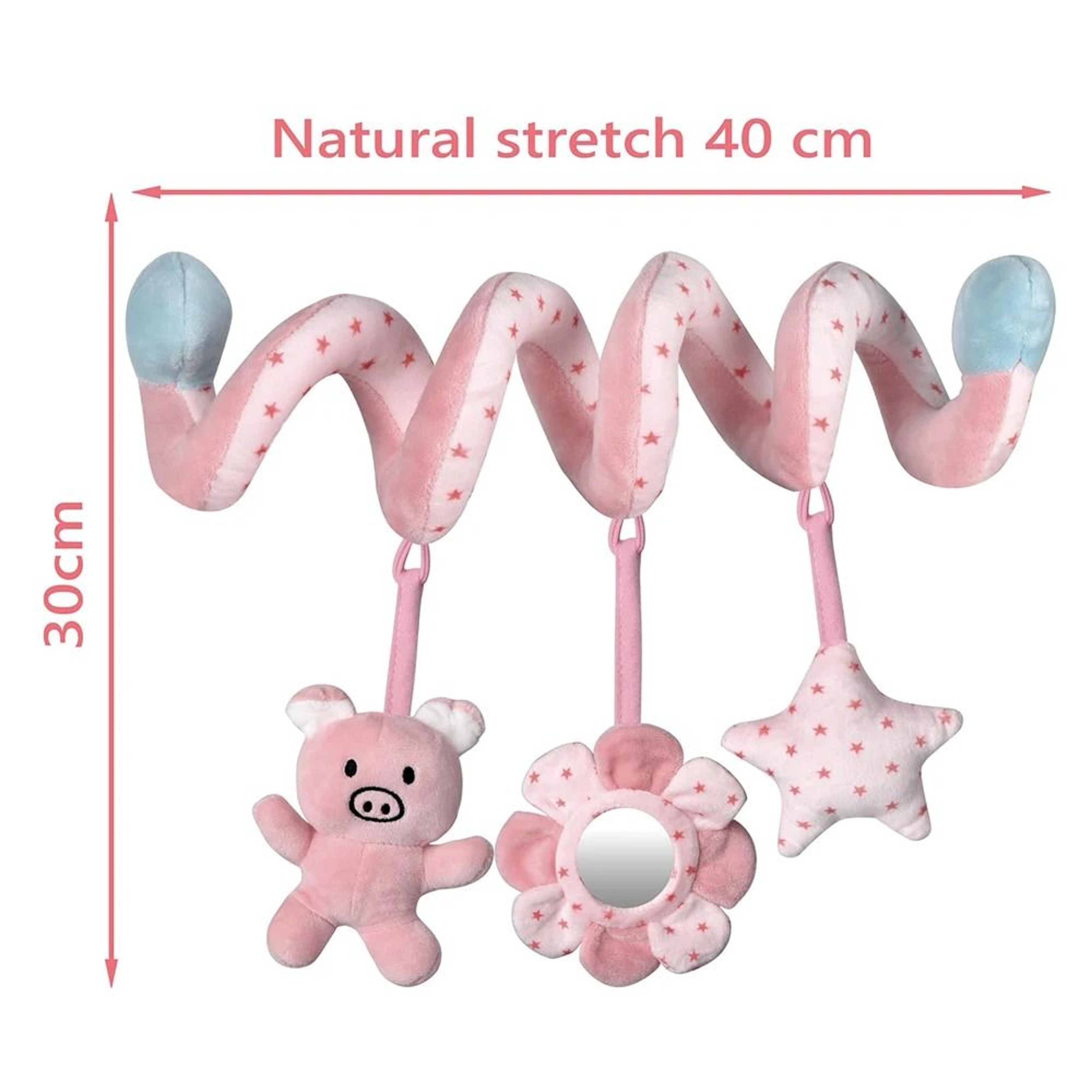 Baby Spiral Activity Toy Hanging Car Seat Stroller Mobile With Mirror 7