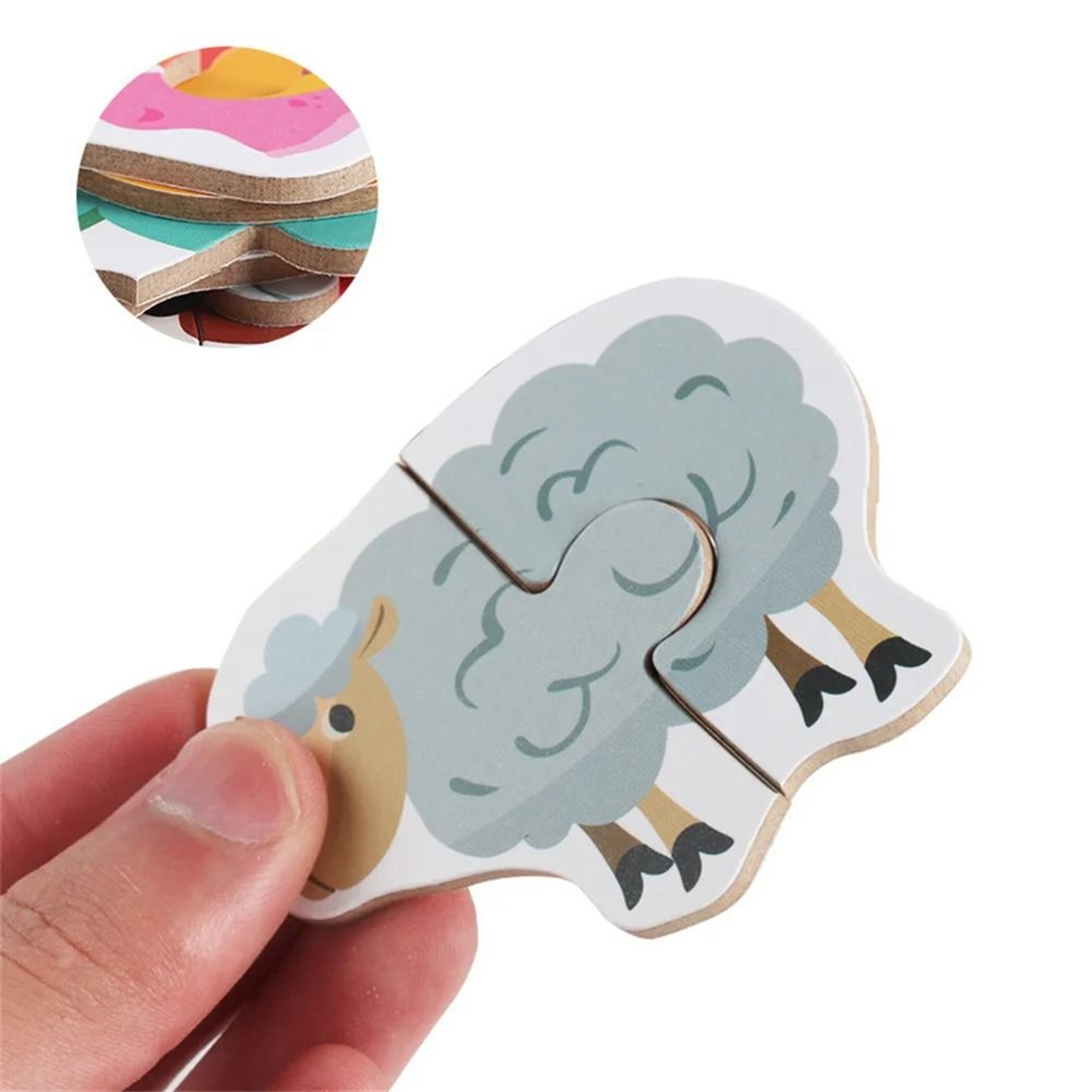 Kids Wooden Jigsaw Puzzle Matching Game Early Learning Educational Toy 4