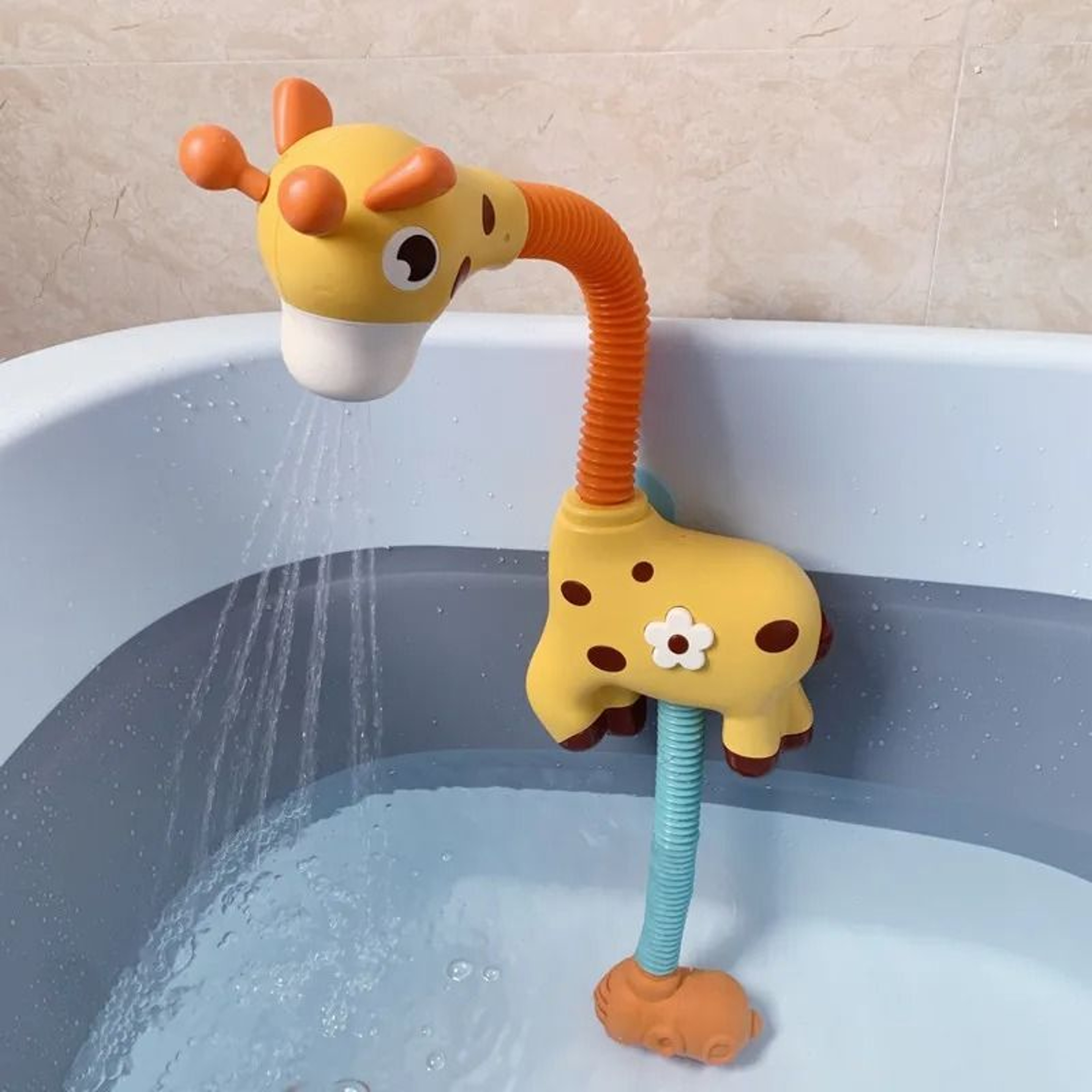 Rainbow Bath Water Slide Toy Duck Track Educational Shower Play Set For Kids 12
