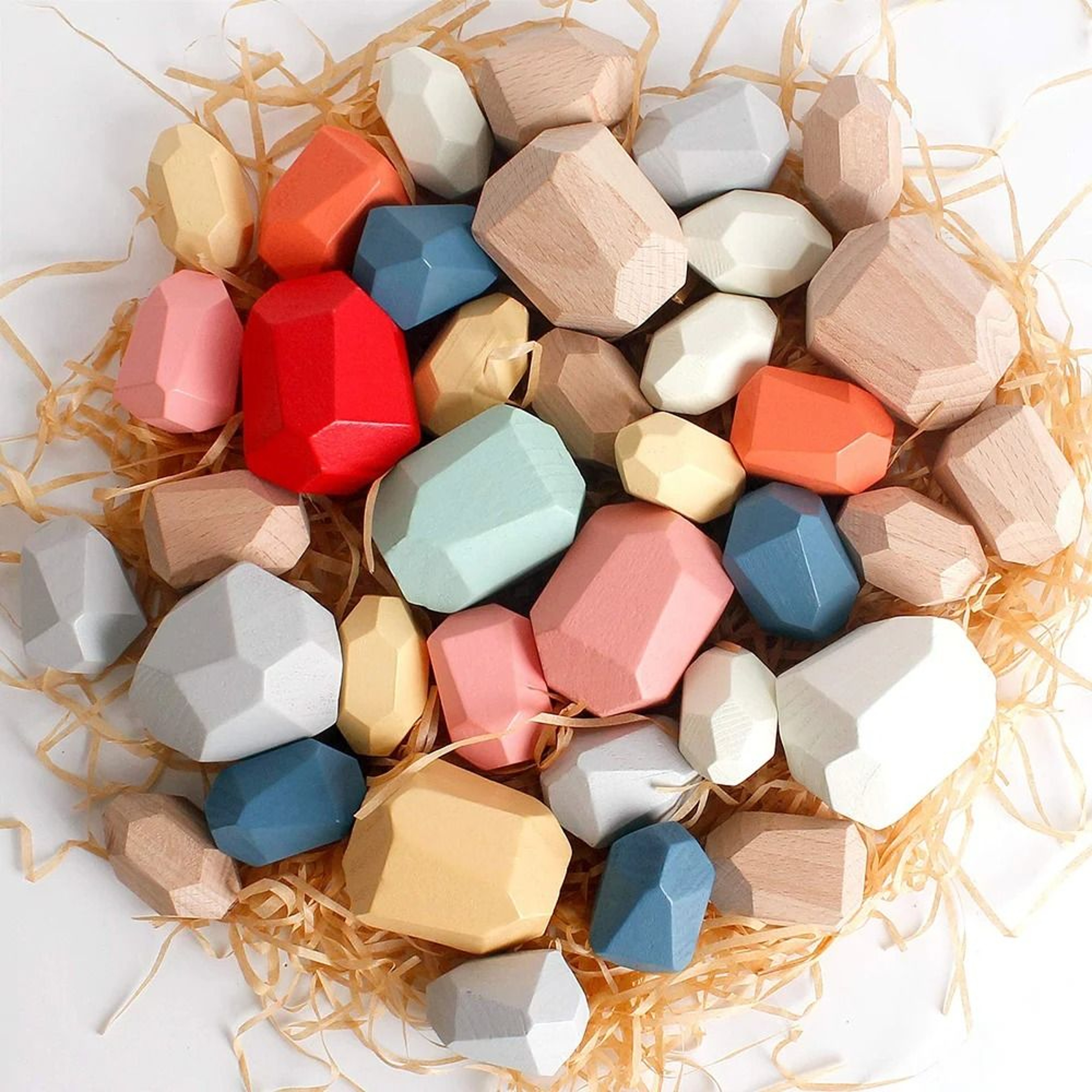 Wooden Stacking Stones Montessori Balance Sorting Toy For Toddlers 14