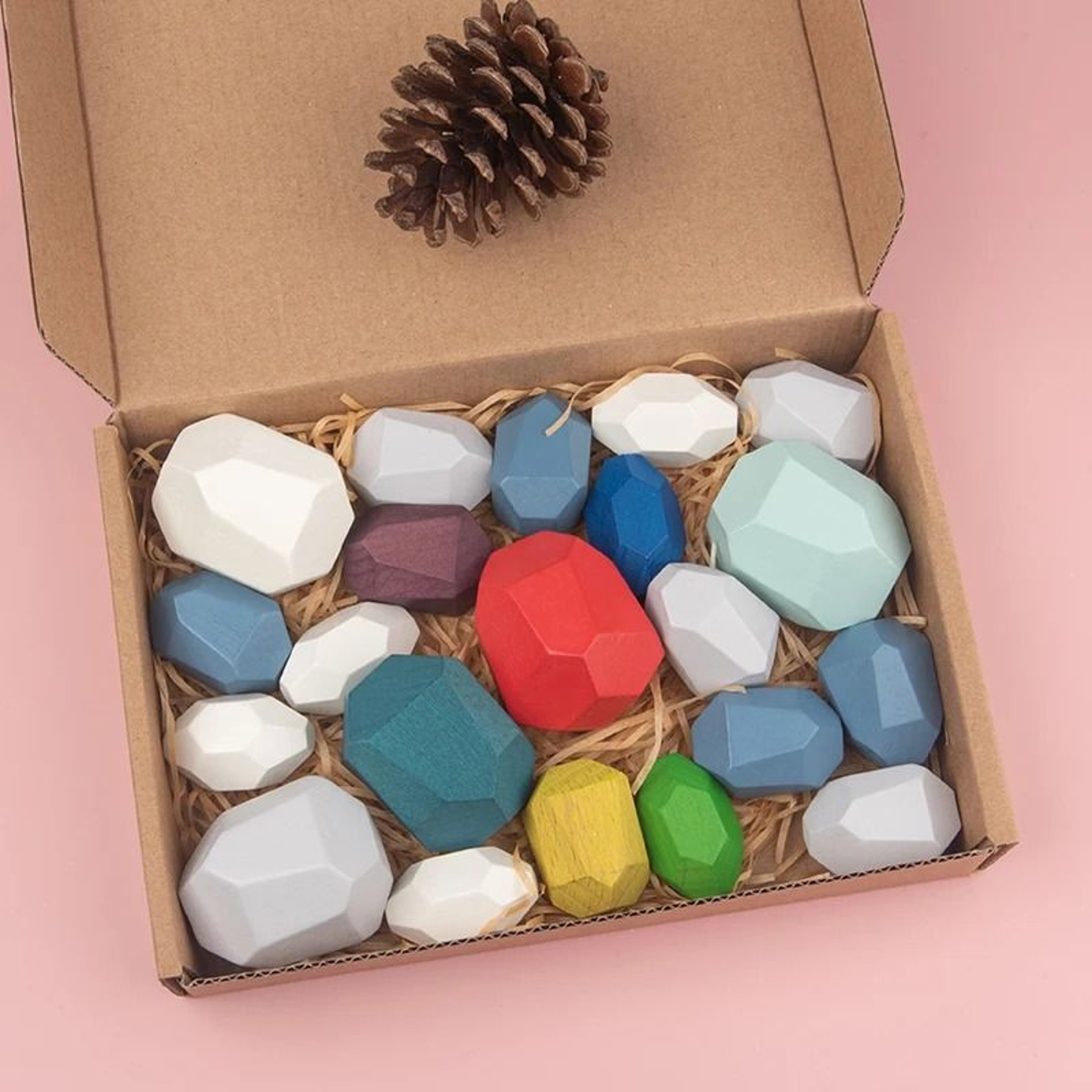 Wooden Stacking Stones Montessori Balance Sorting Toy For Toddlers 7