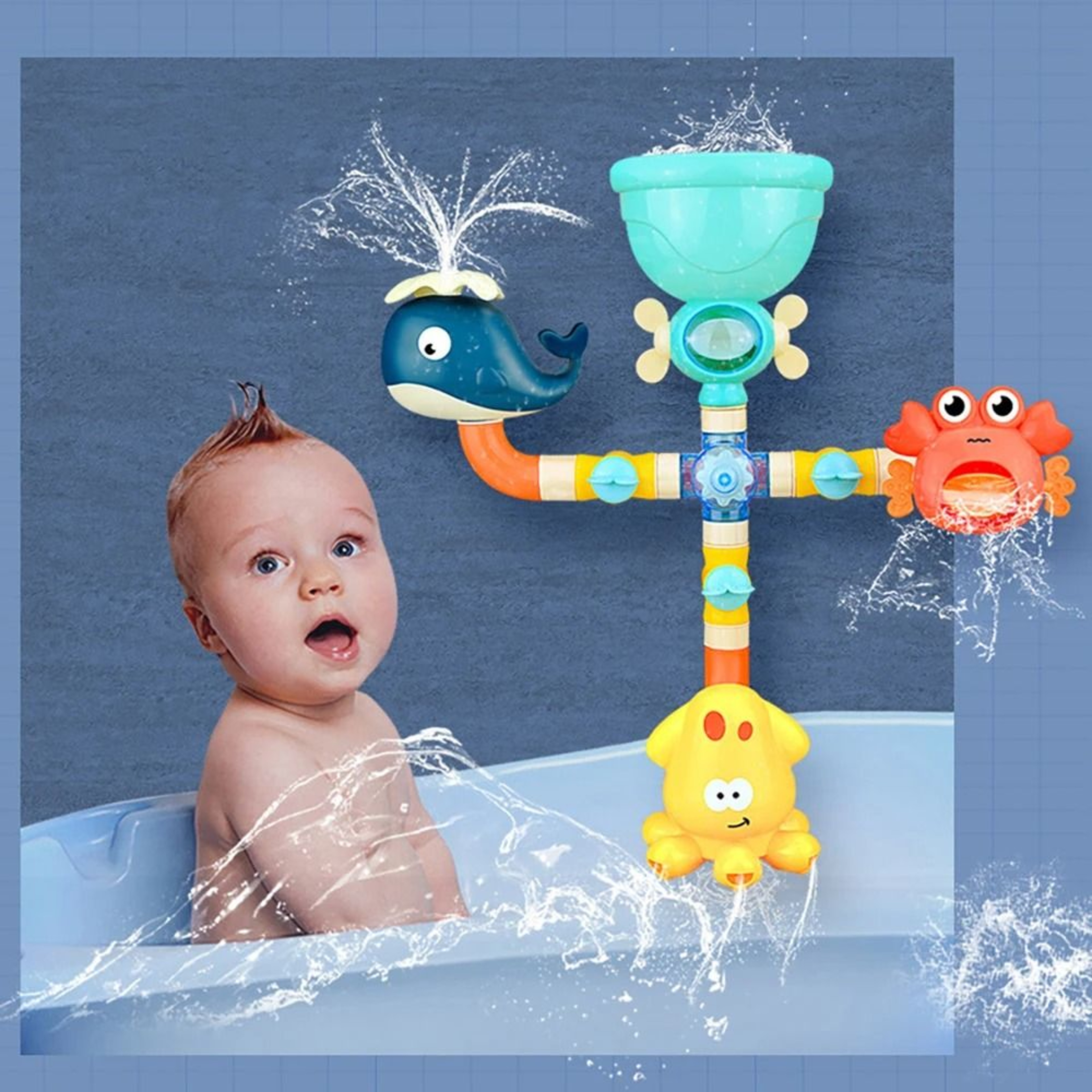 DIY Bath Pipes Water Play Toy Interactive Tub Water Game For Toddlers 5