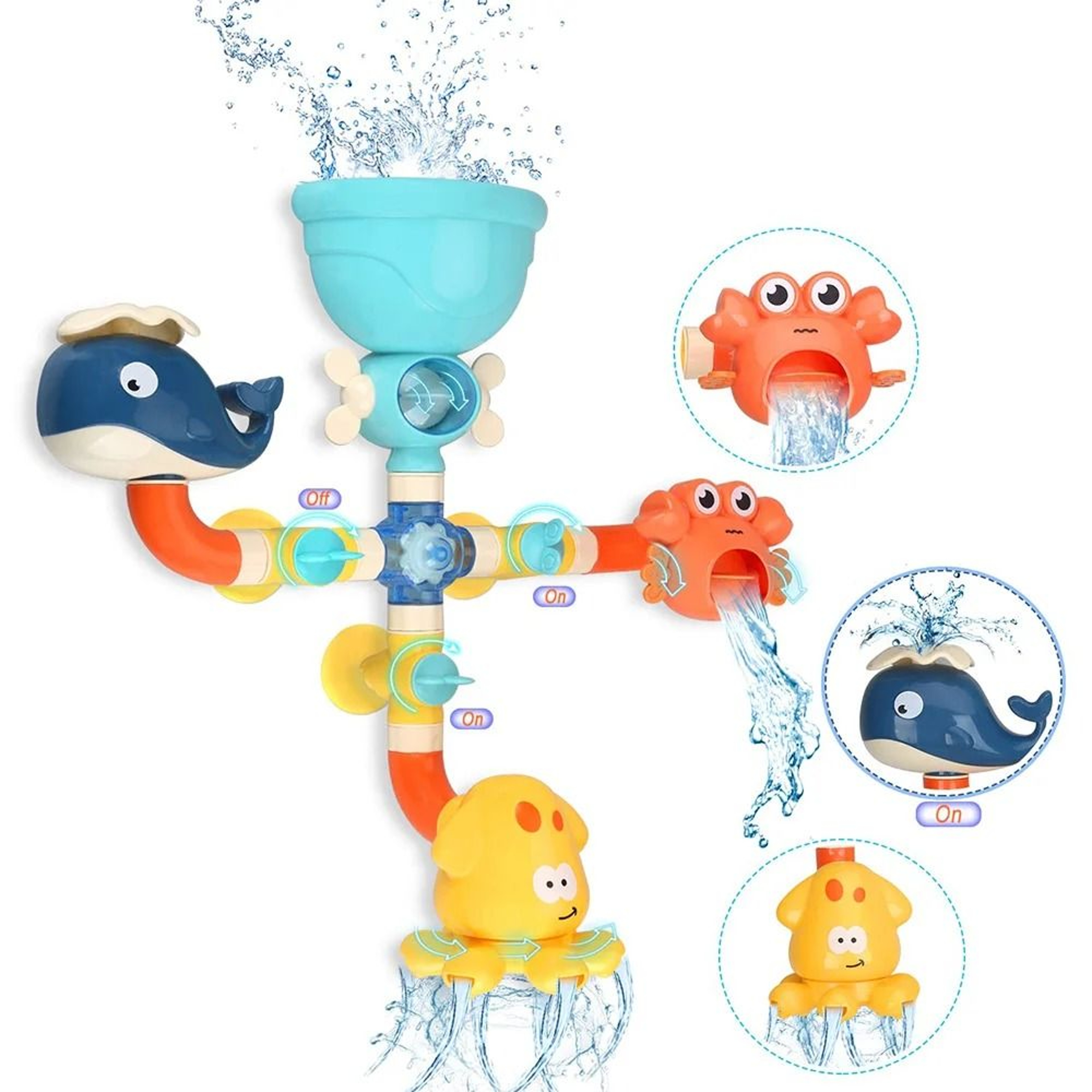 DIY Bath Pipes Water Play Toy Interactive Tub Water Game For Toddlers 0