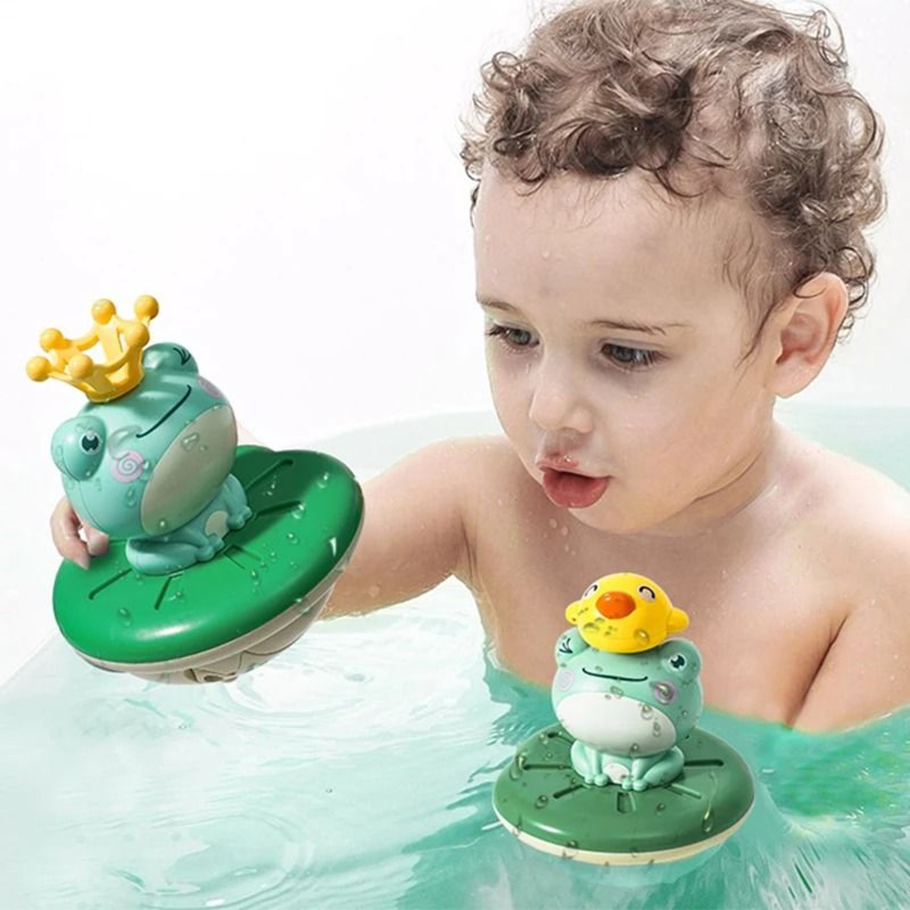 Electric Frog Bath Sprinkler Toy Floating Water Spray Shower Game For Kids 7