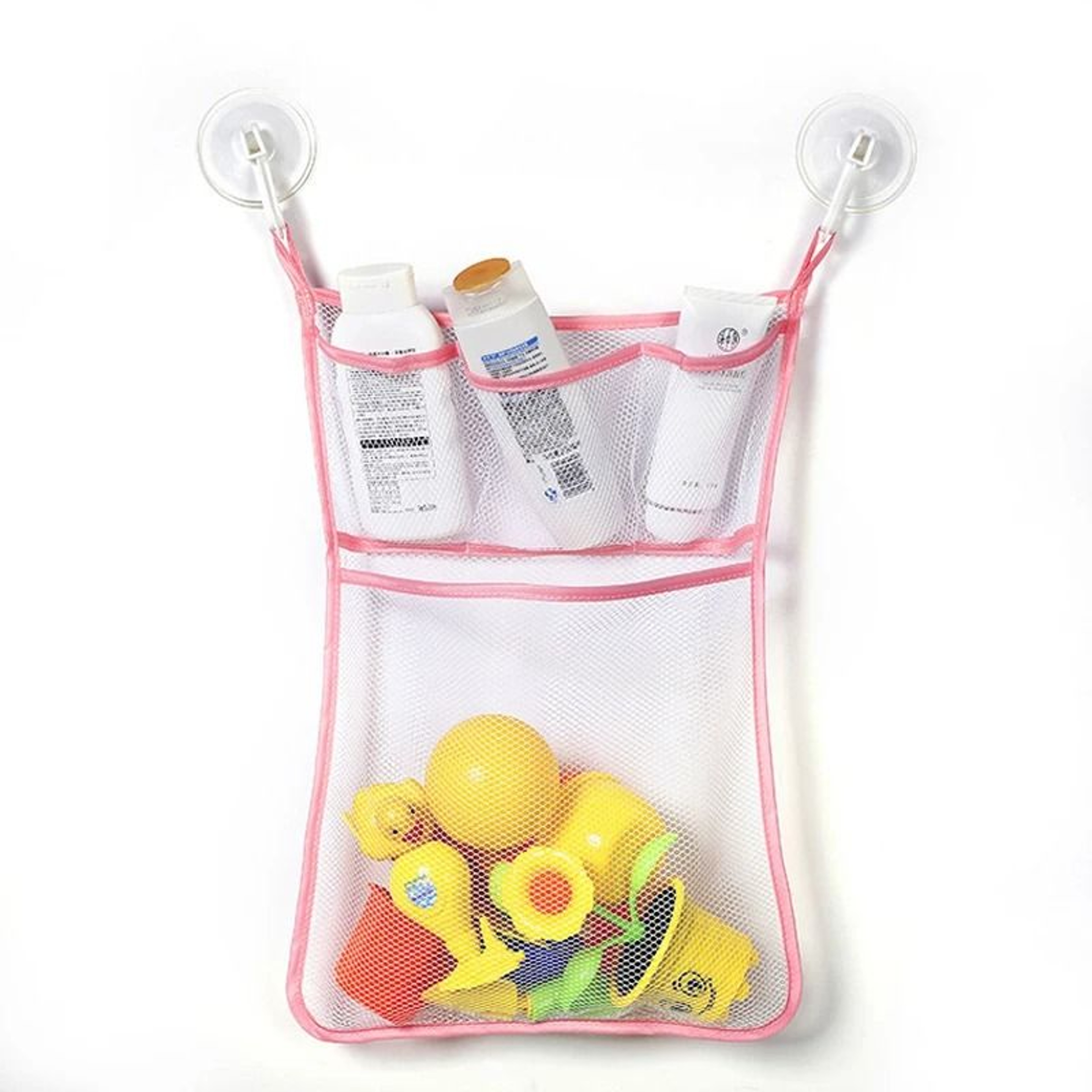 Bath Toy Storage Mesh Net Organizer With Suction Cups Duck Frog Design 7