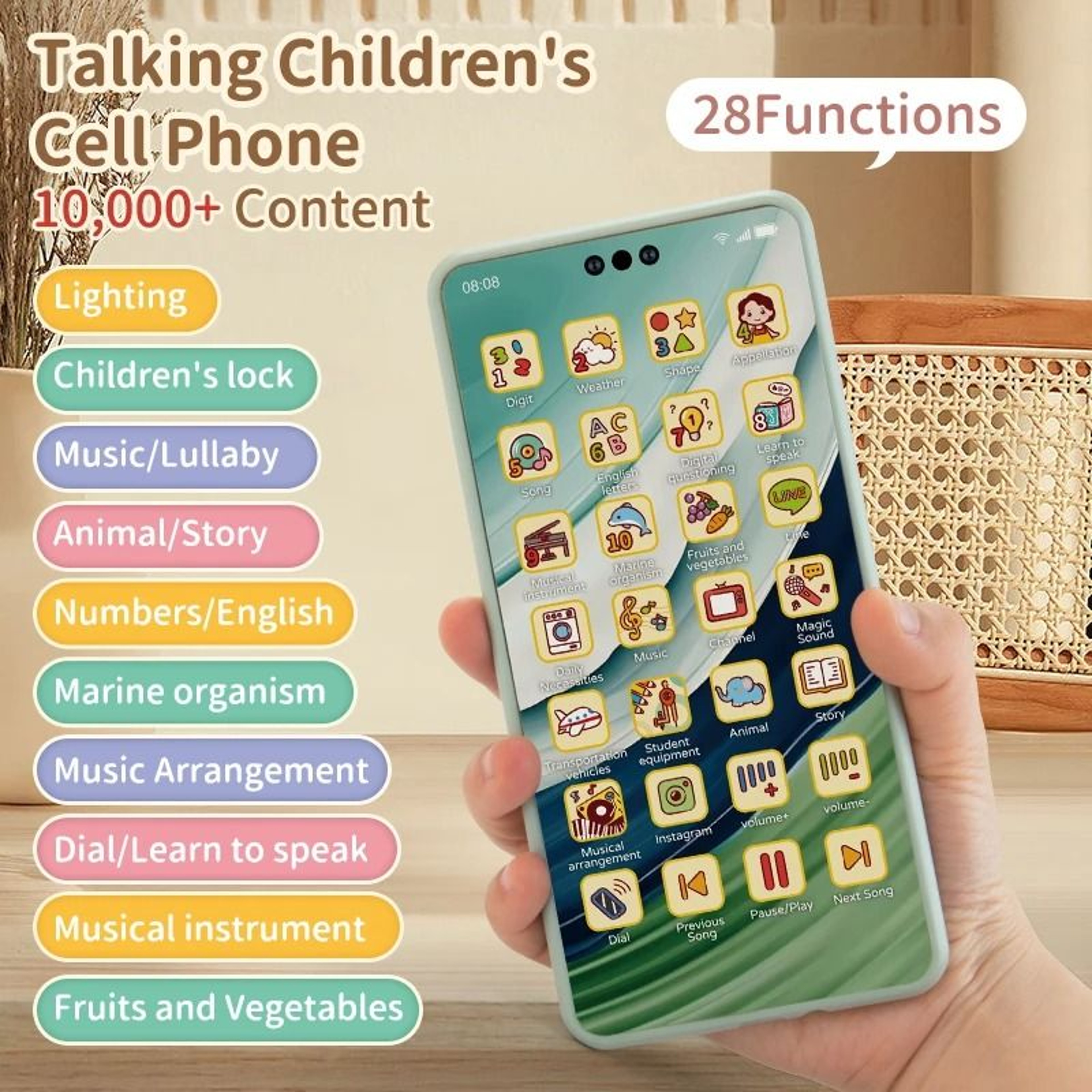 Educational Toy Phone For Kids Baby Learning And Pretend Play 5