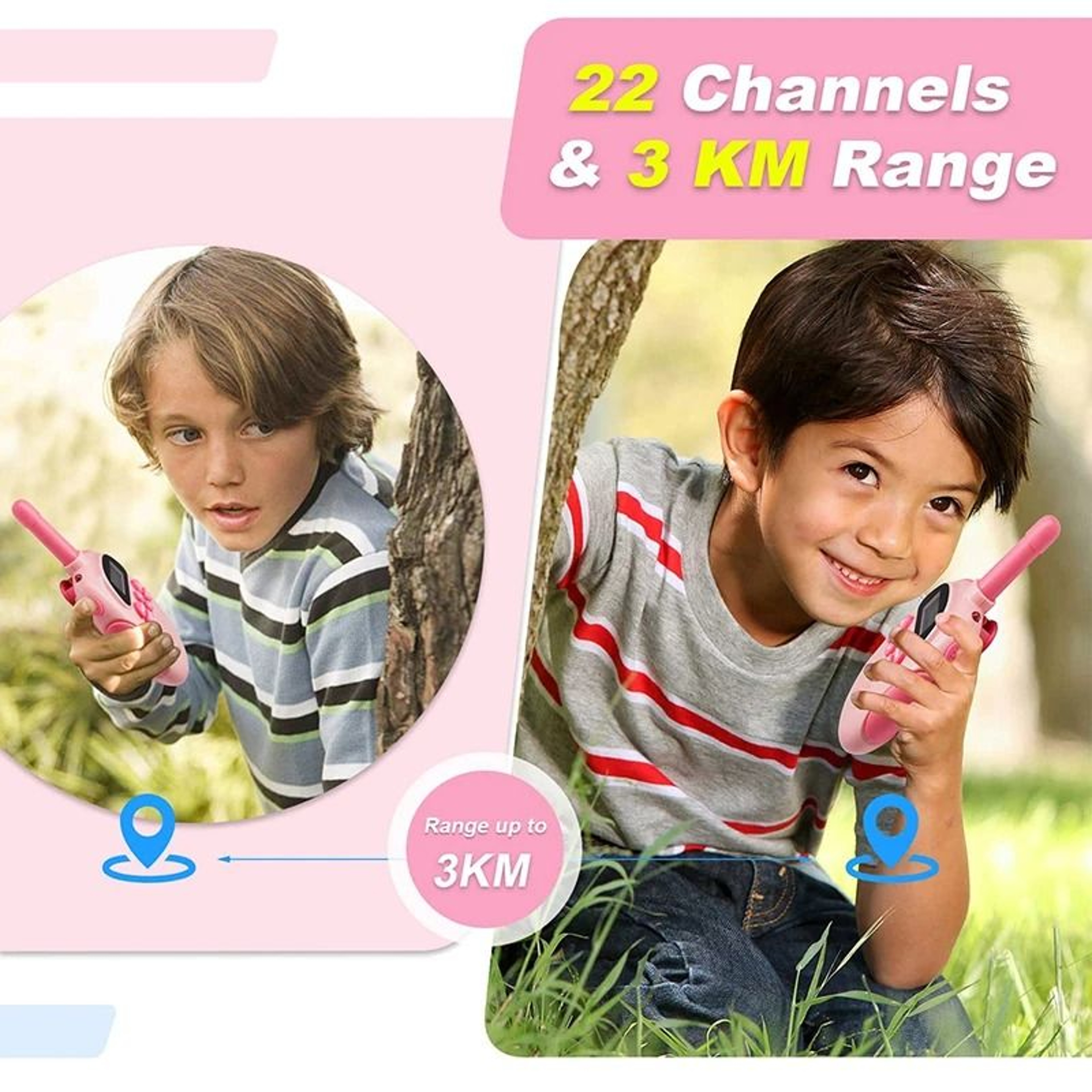 Rechargeable Kids Walkie Talkies Long Range 2 Way Radio Set 3