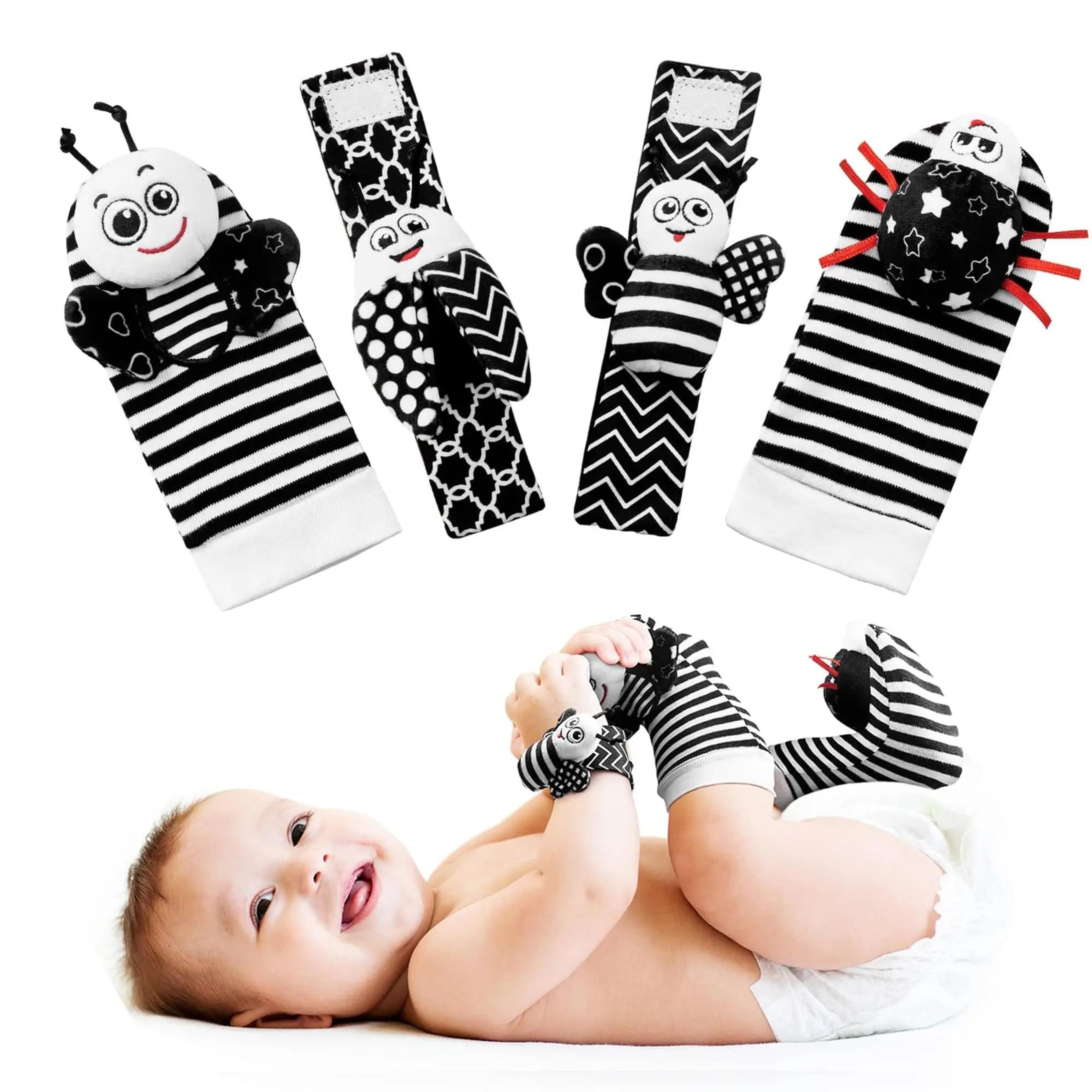 Baby Rattles Toys Set Wrist Rattle Socks And Foot Finder For Newborns 0