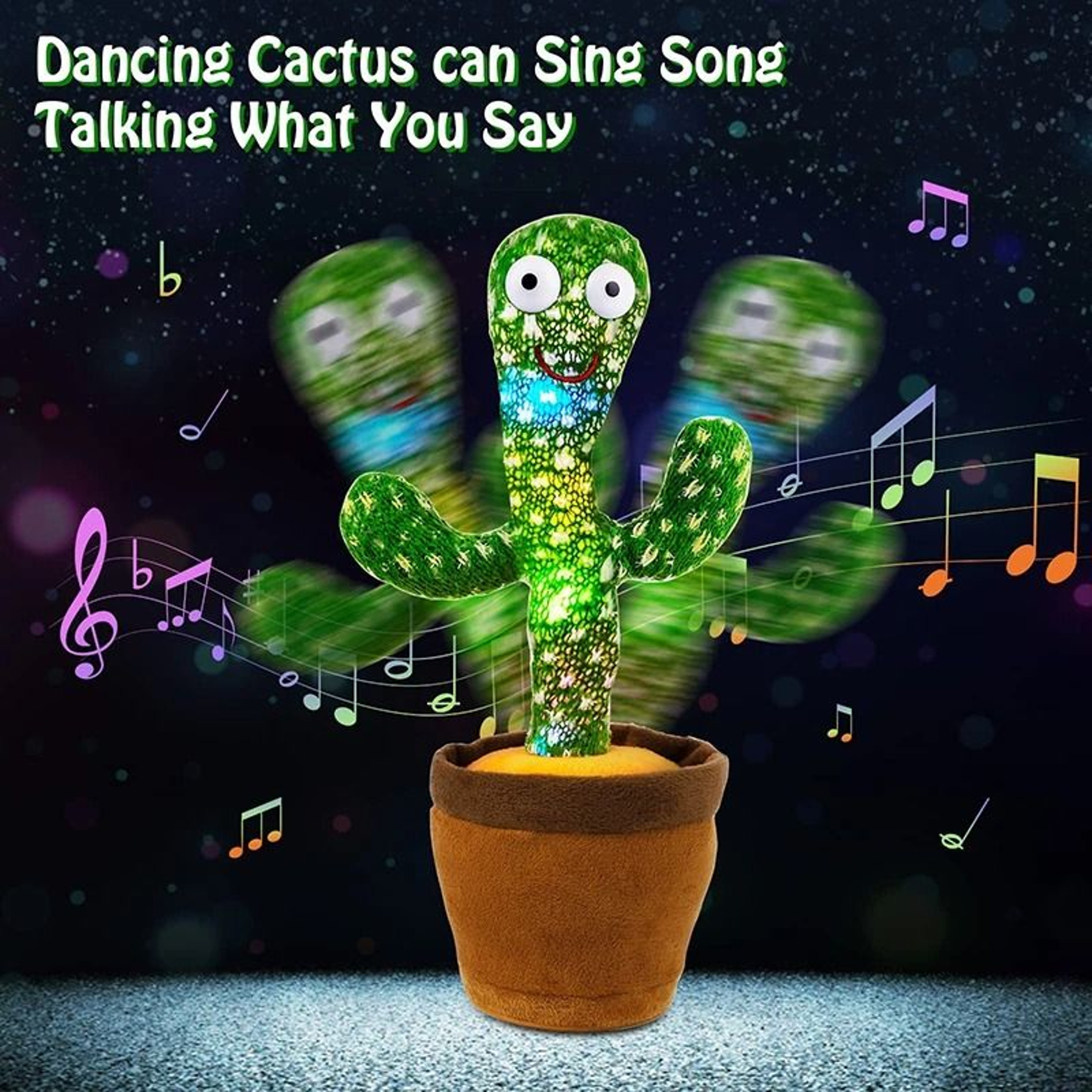 Dancing Talking Cactus Toy Singing Mimic Plush For Kids 6