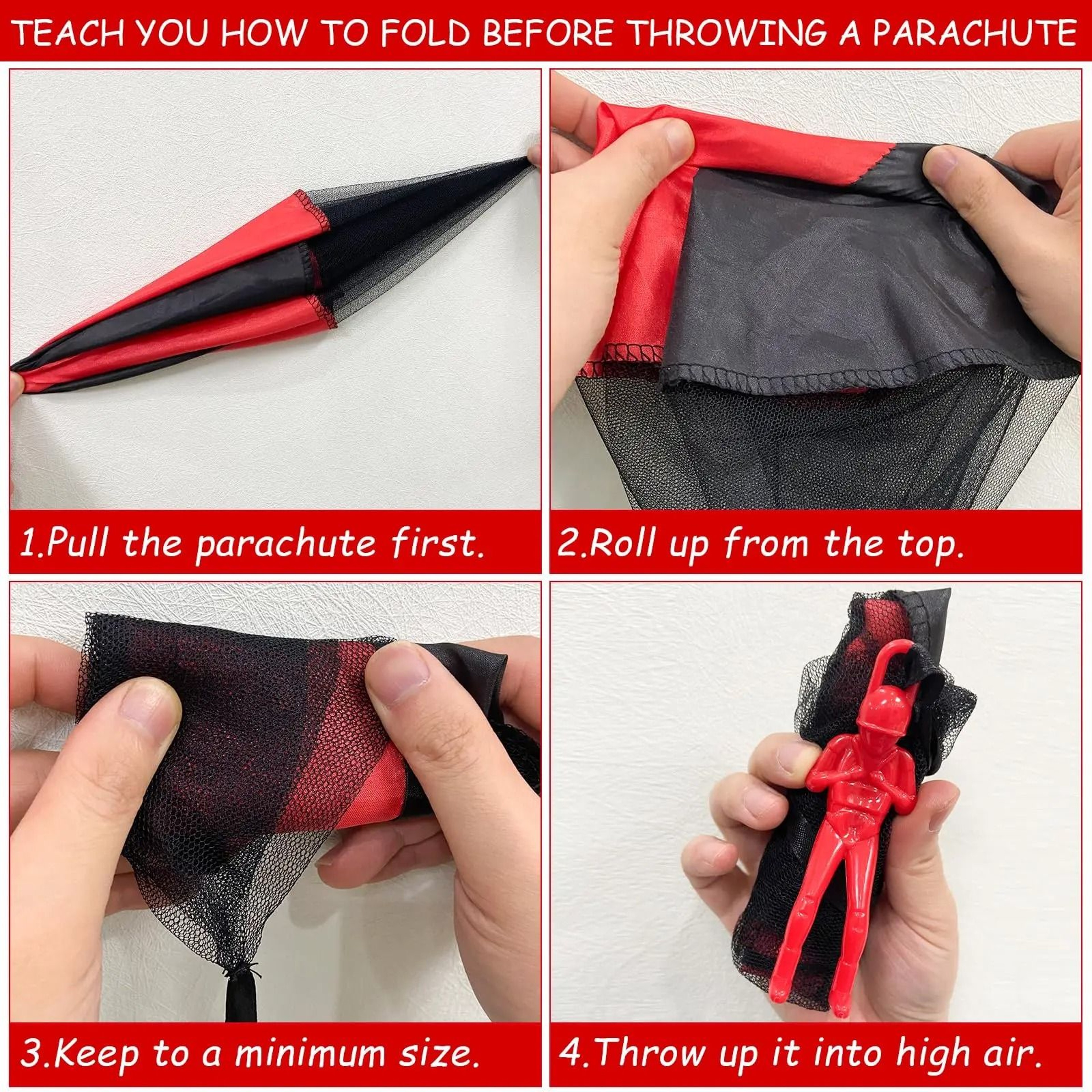 Kids Parachute Toy Set Tangle Free Outdoor Flying Hand Throw Toys 2