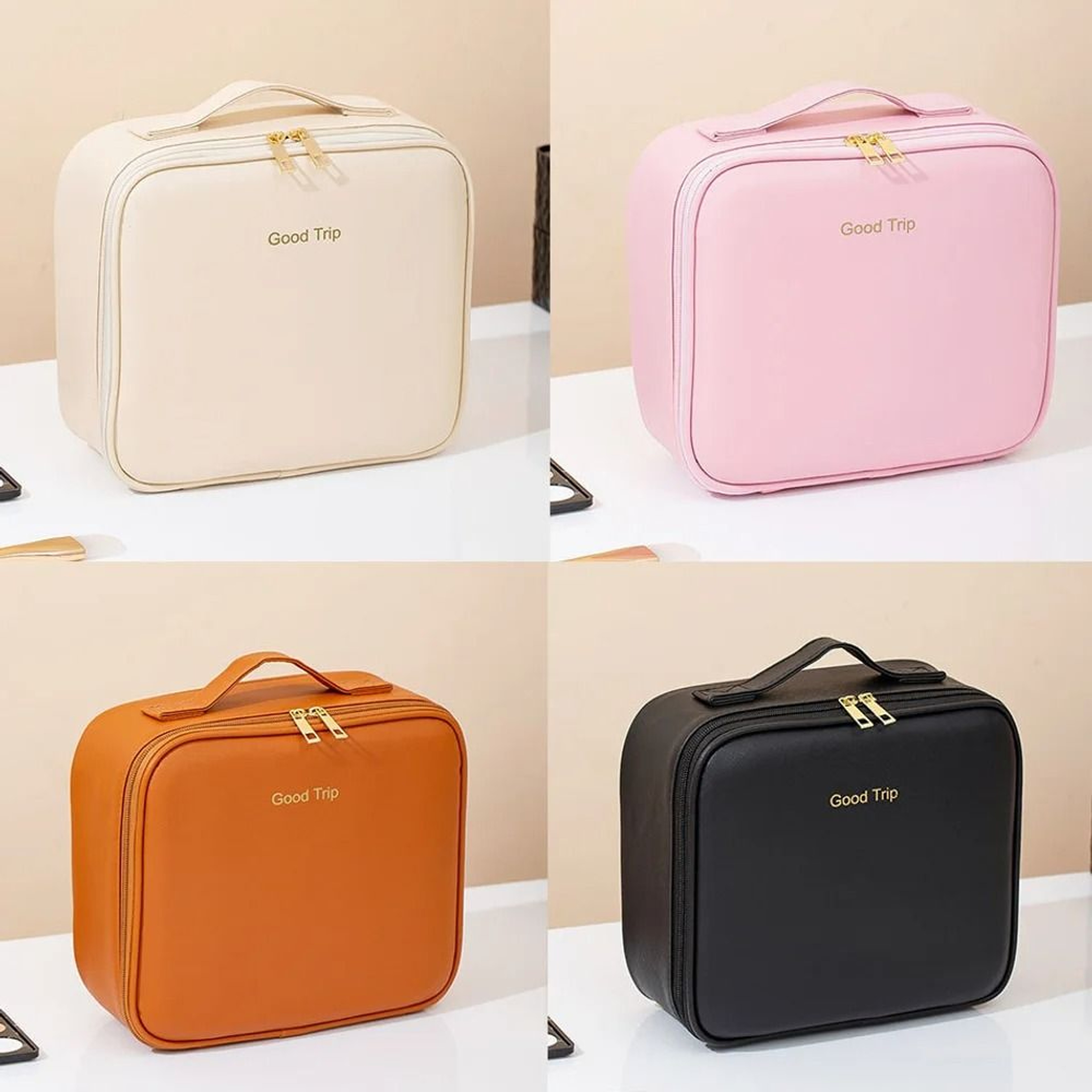Makeup Bag With LED Mirror Large Capacity Waterproof Organizer 13