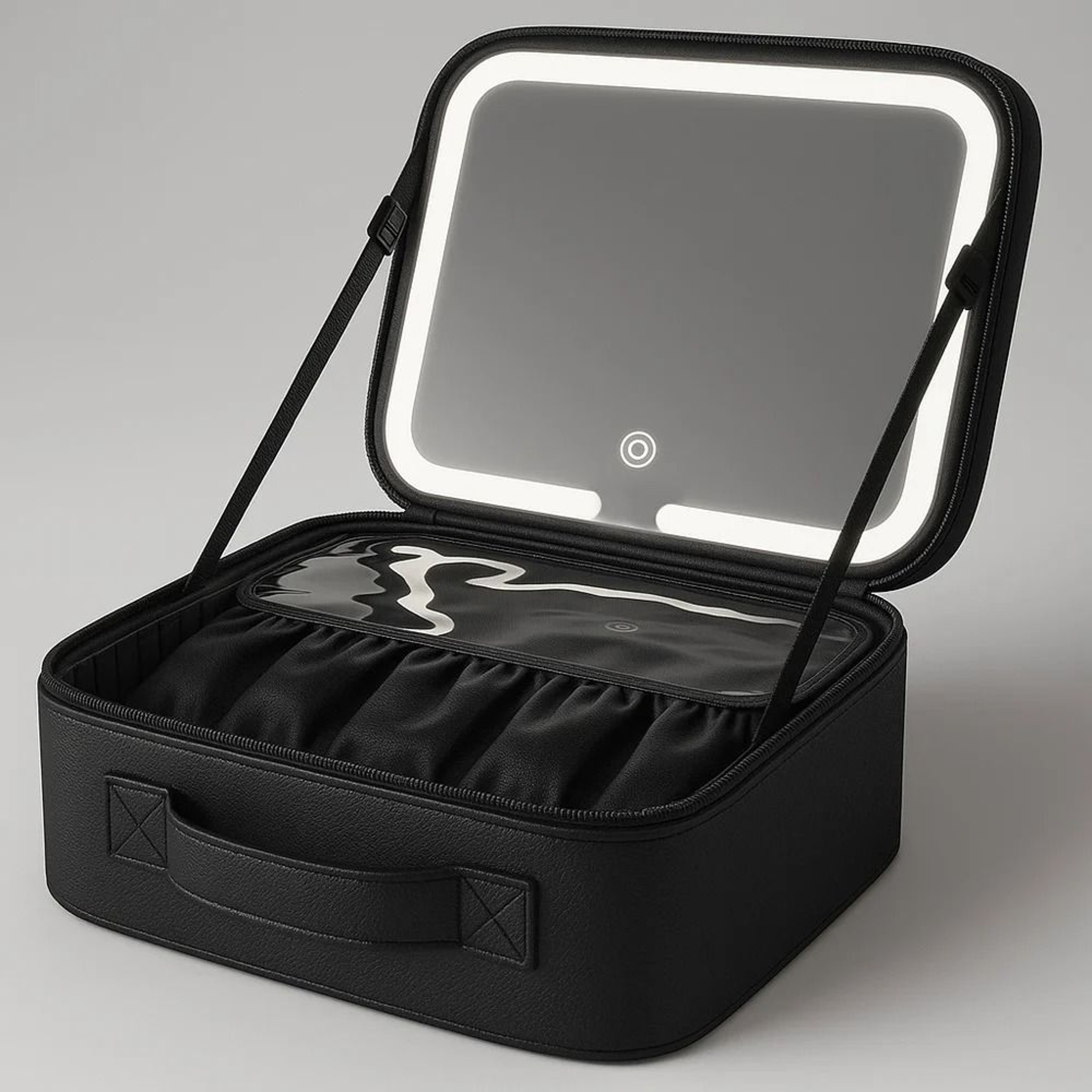 Makeup Bag With LED Mirror Large Capacity Waterproof Organizer 14