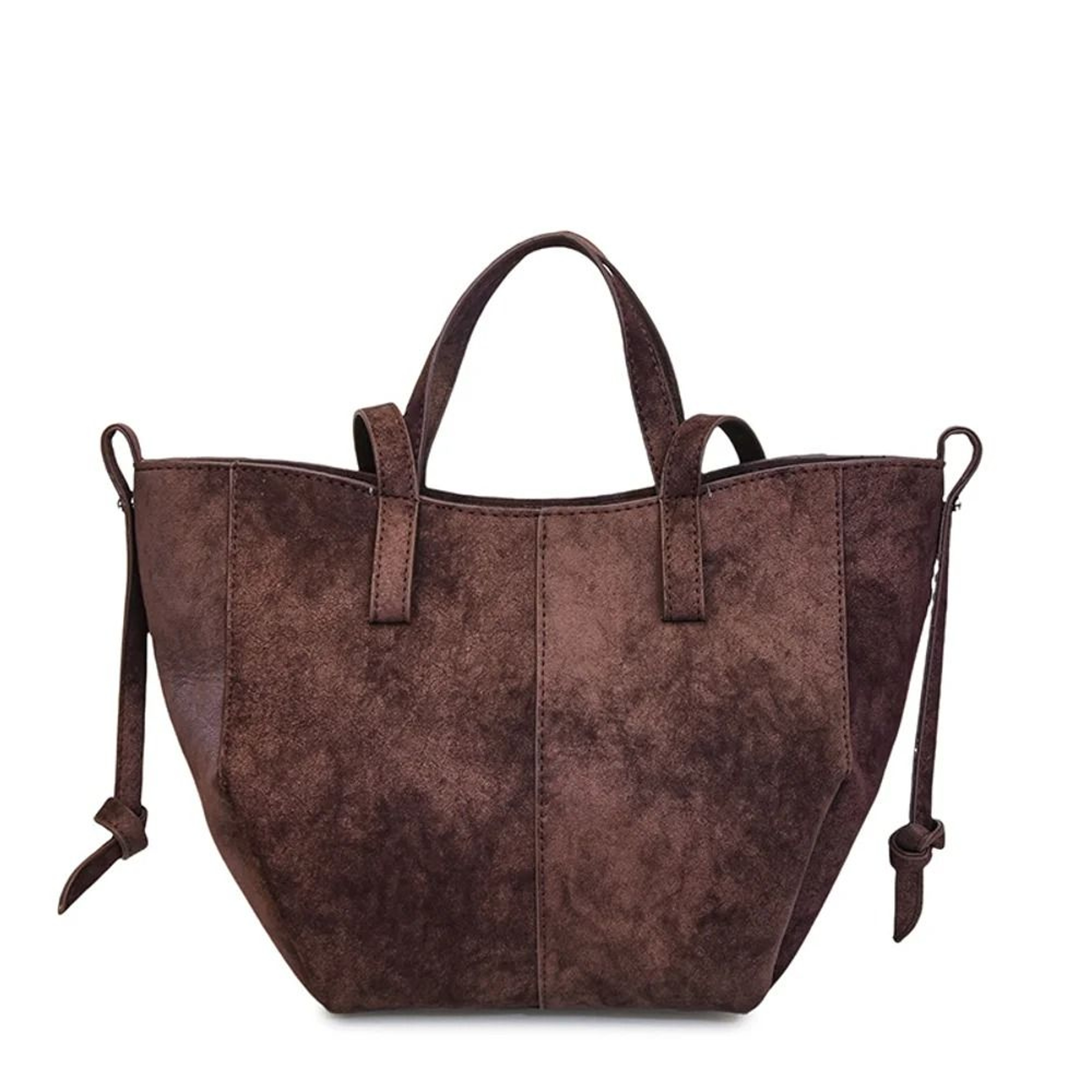 Vintage Suede Tote Large Capacity Underarm Shoulder Work Bag 4