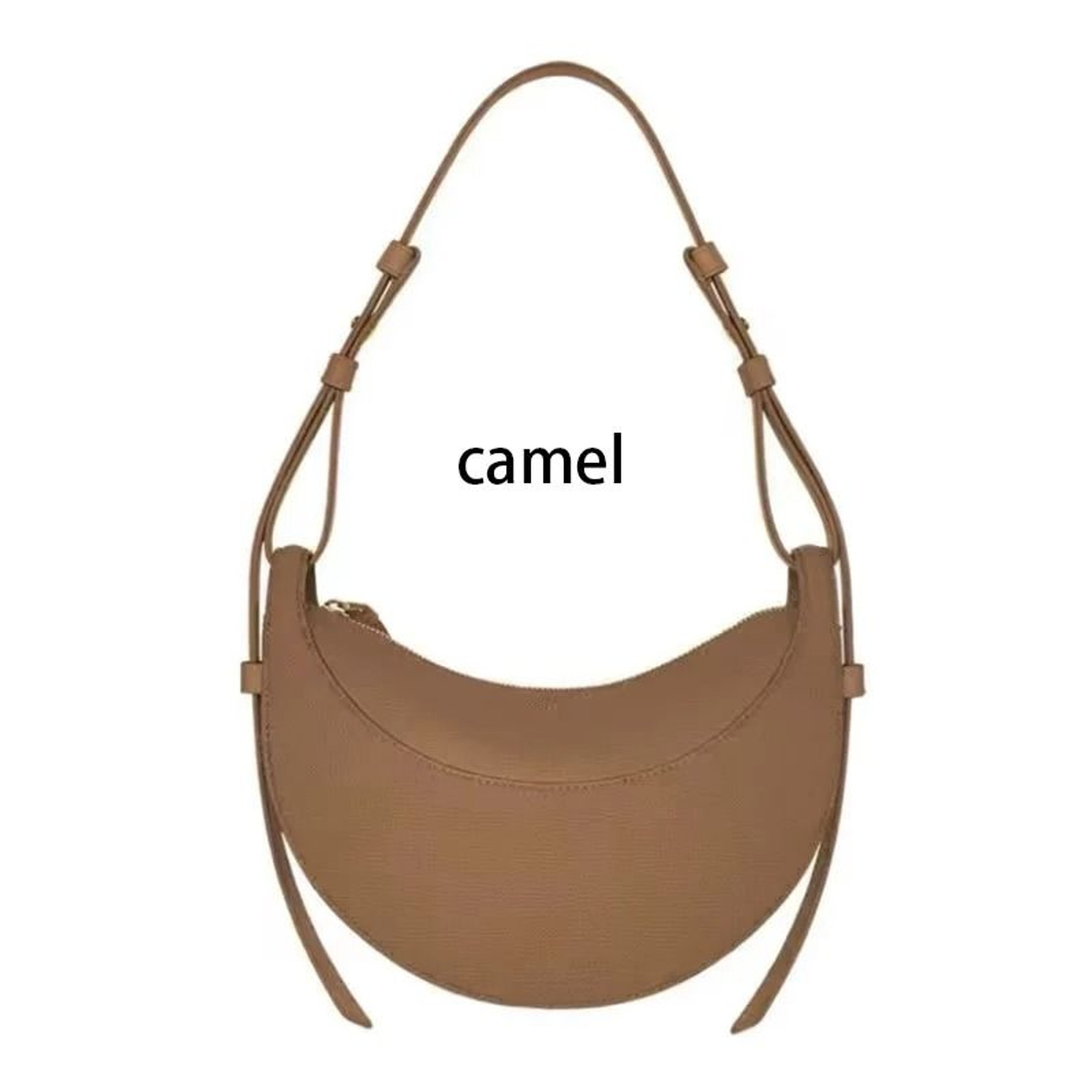 French Style Genuine Leather Crescent Shoulder Crossbody Bag 7