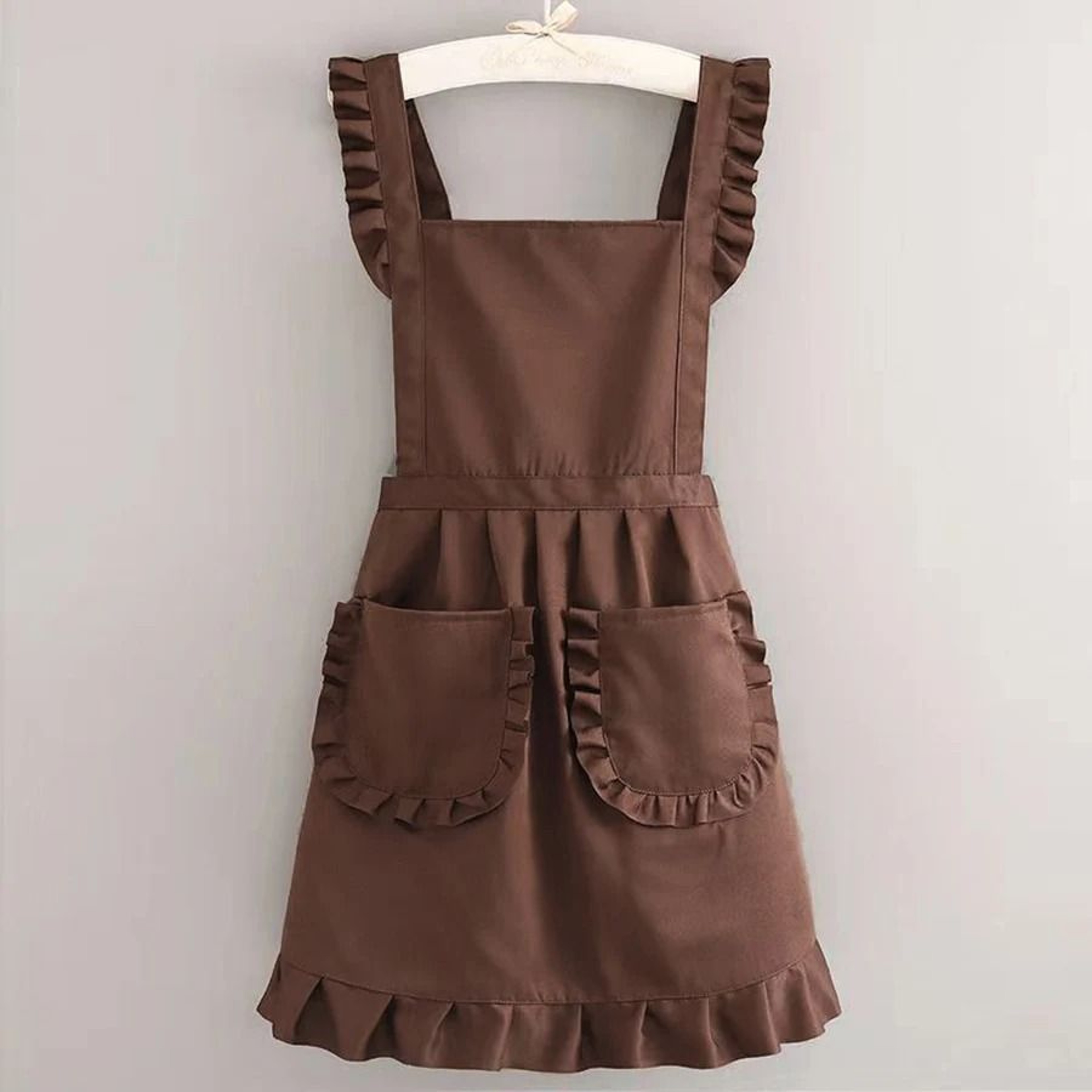 Stylish Korean Canvas Waterproof Apron With Pockets For Women 2