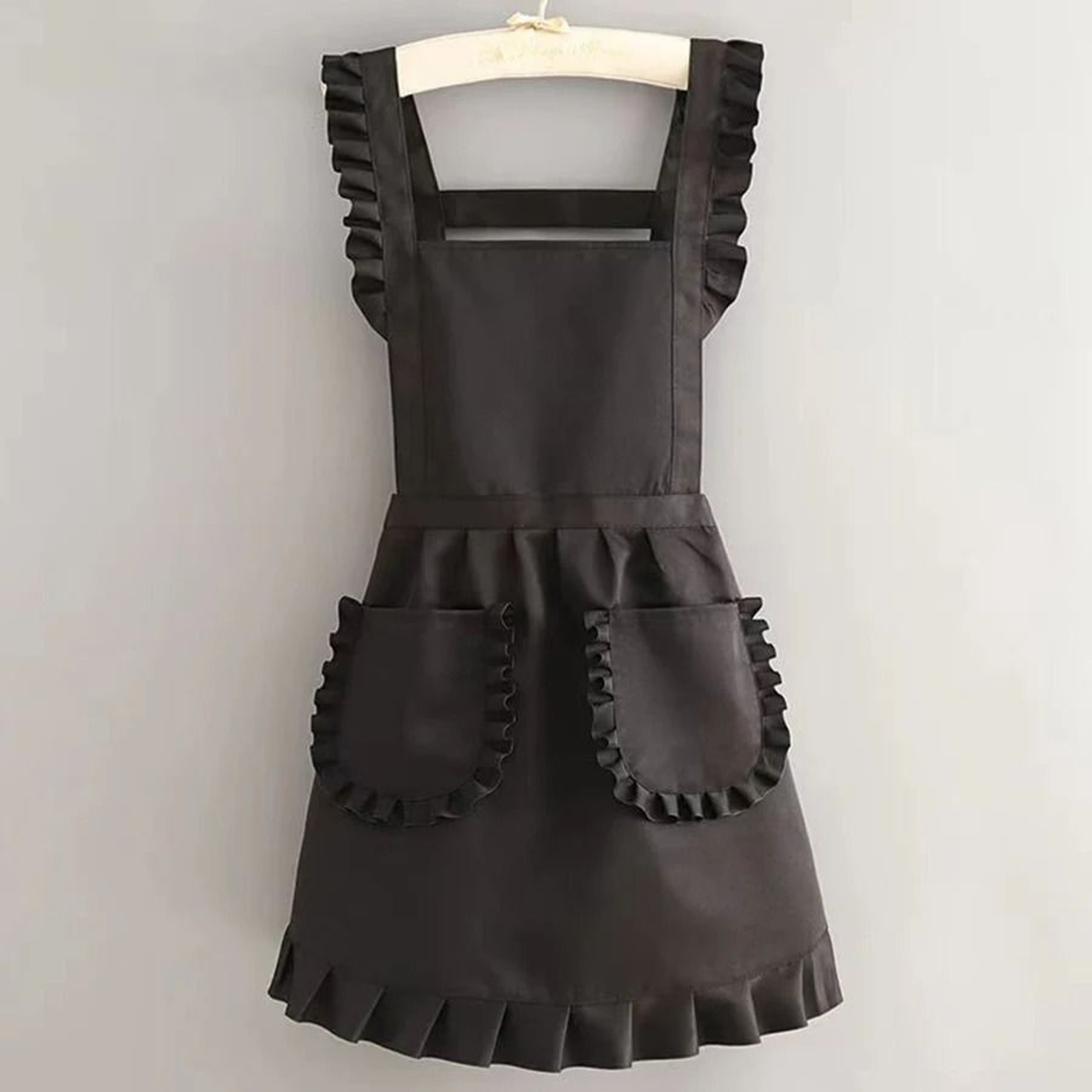 Stylish Korean Canvas Waterproof Apron With Pockets For Women 3