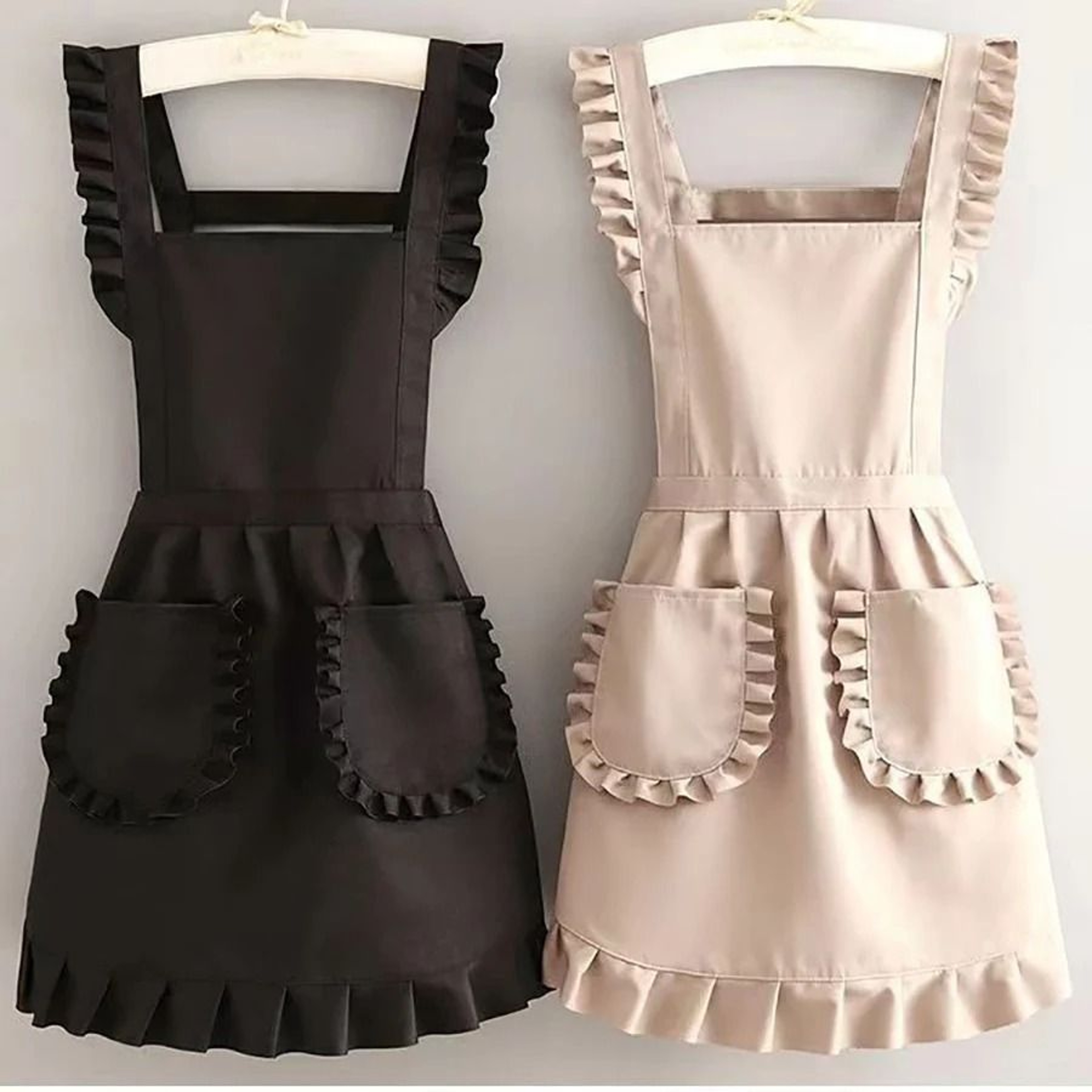 Stylish Korean Canvas Waterproof Apron With Pockets For Women 0