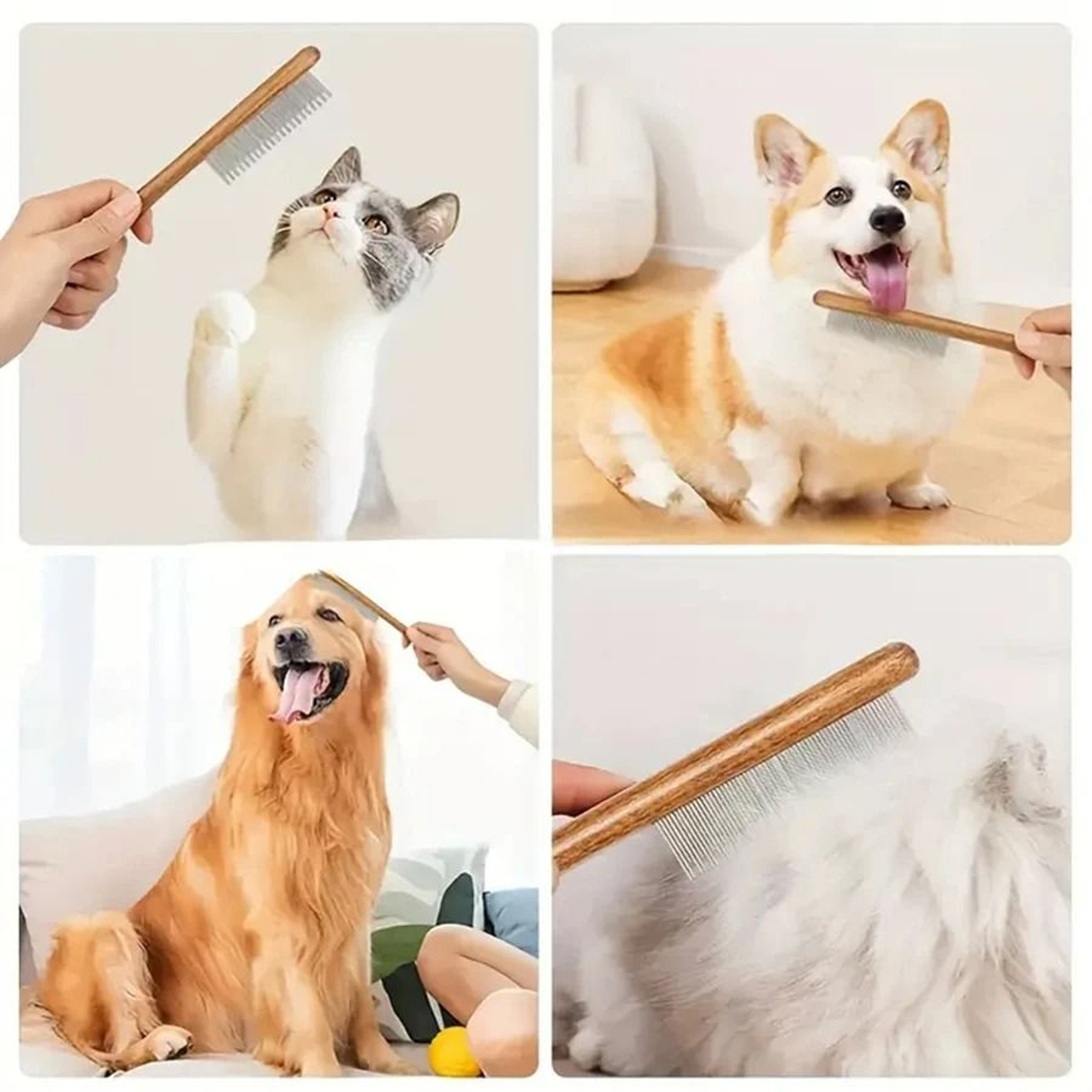 Solid Wood Pet Comb For Cat And Dog Hair Removal And Grooming Care 0