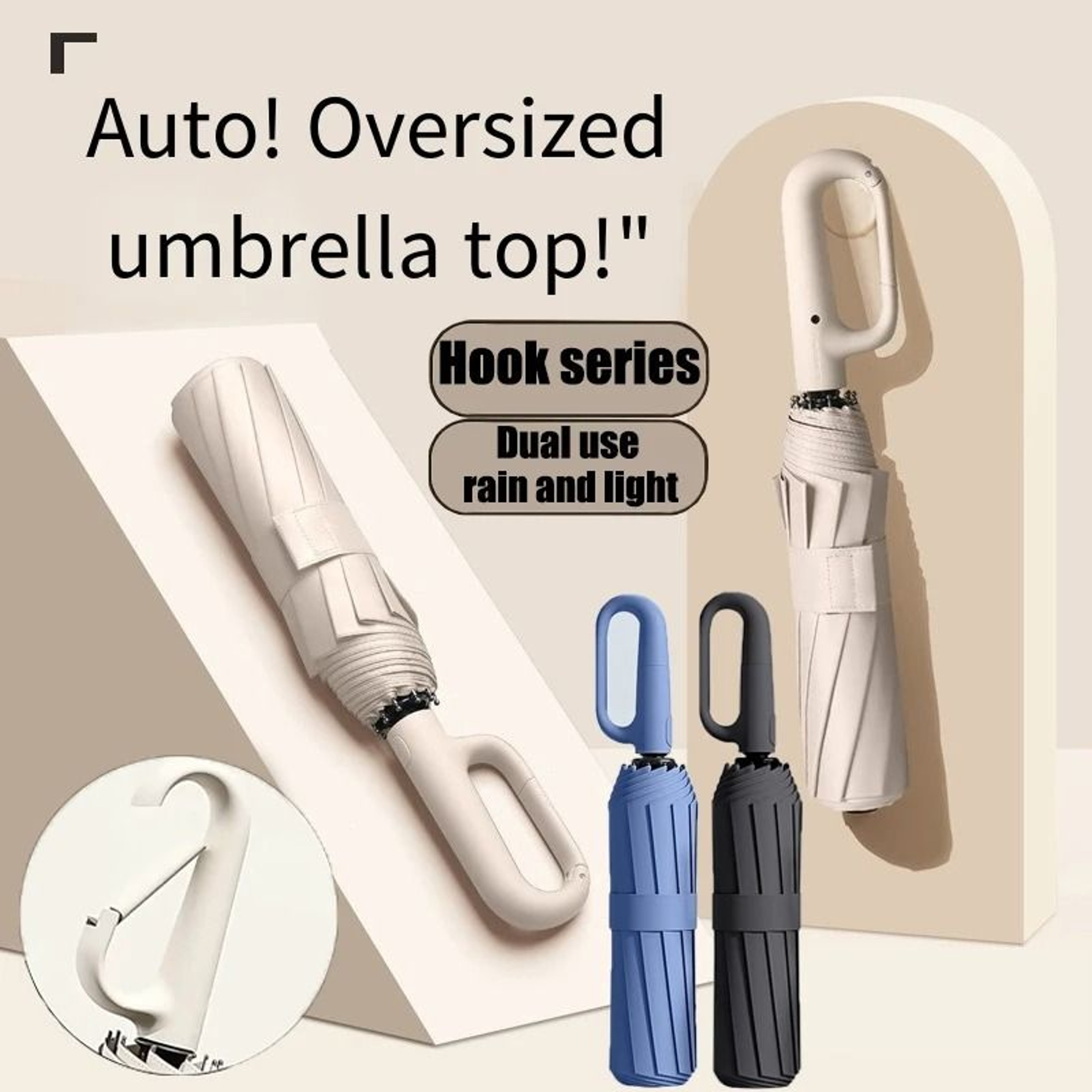 Oversized Automatic Windproof Umbrella With UV Protection And Reinforced Frame 7