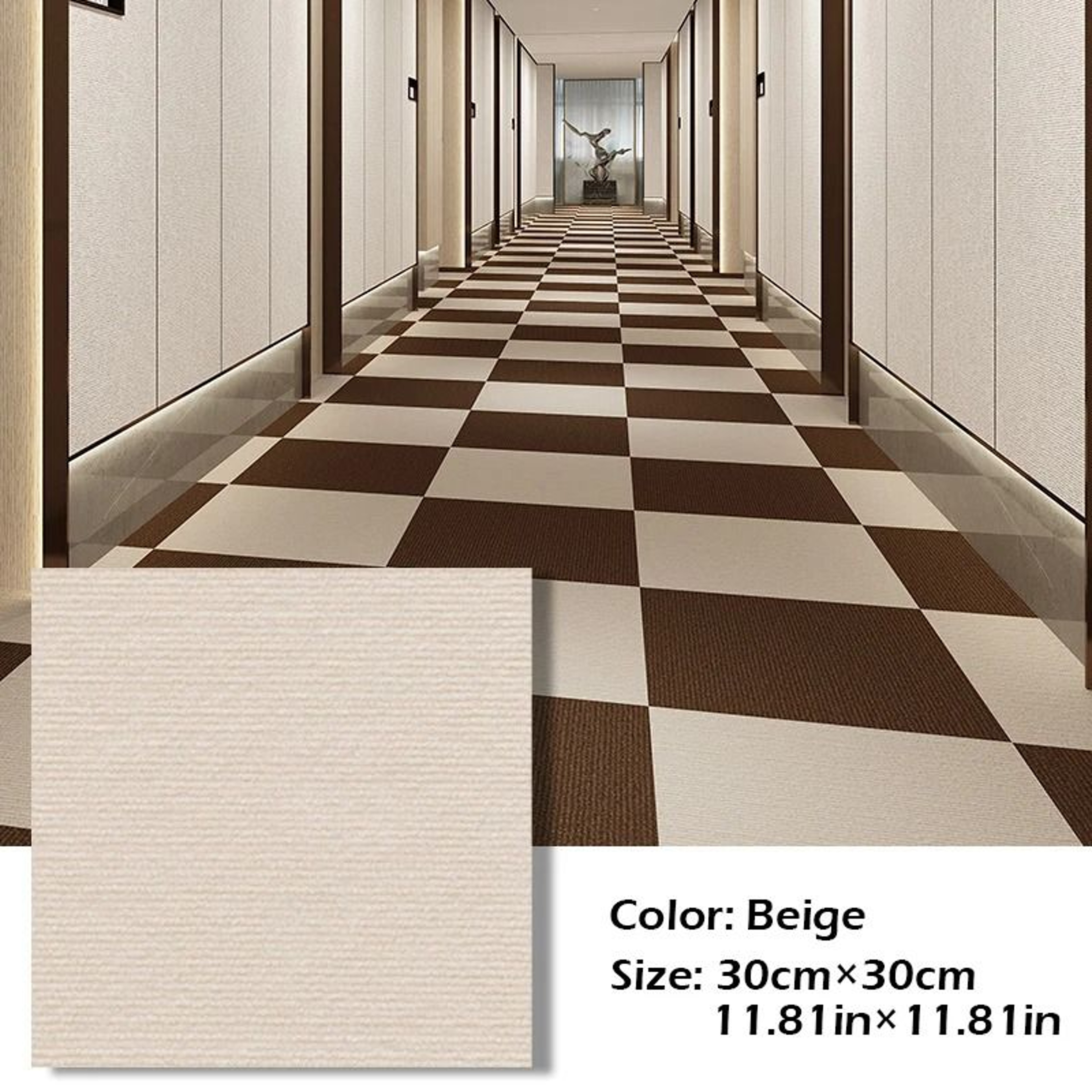 Self Adhesive Anti Slip Floor Carpet Tiles 30x30cm For Home Use 0