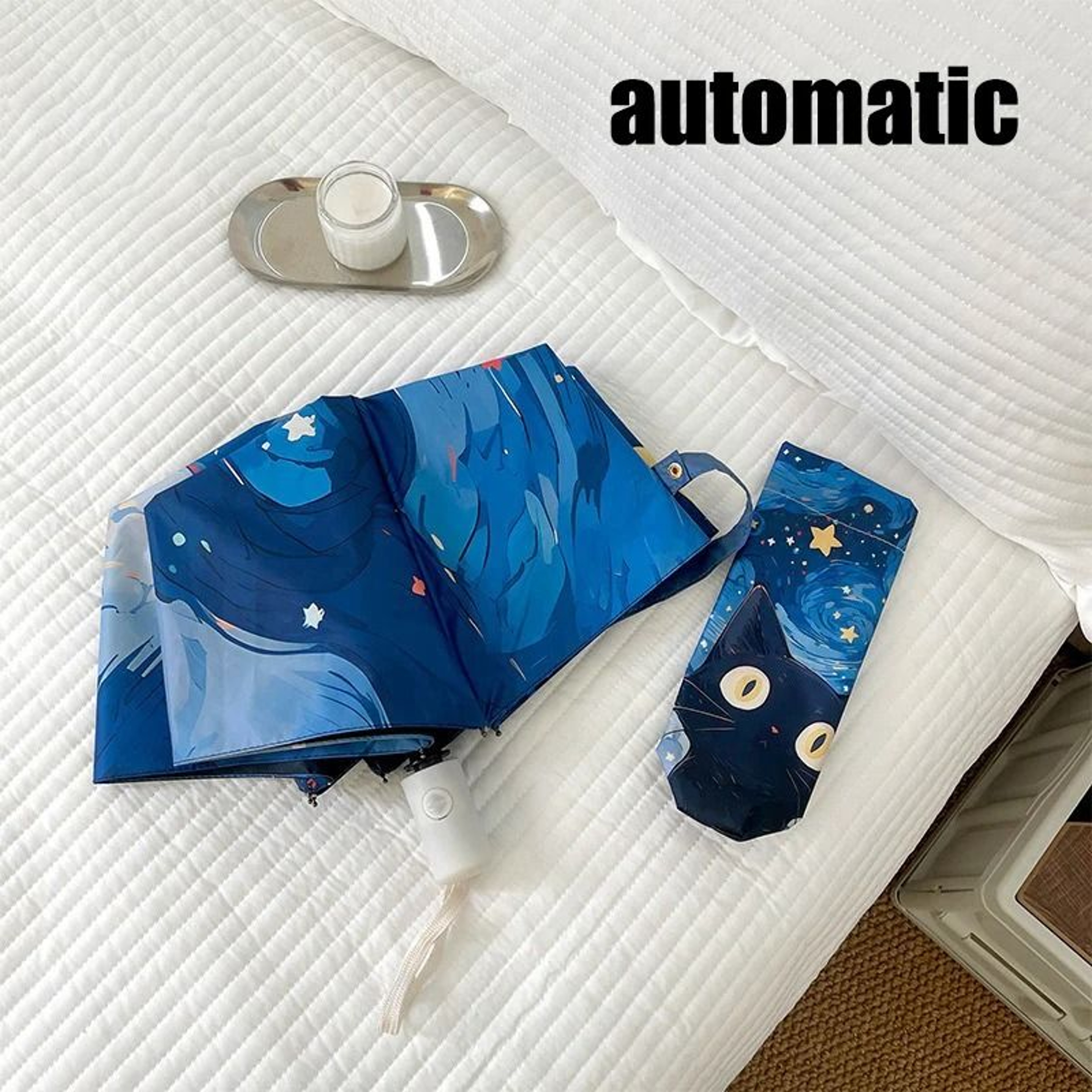 Automatic Cat Print Sun And Rain Umbrella Portable UV Protection Travel Umbrella 6